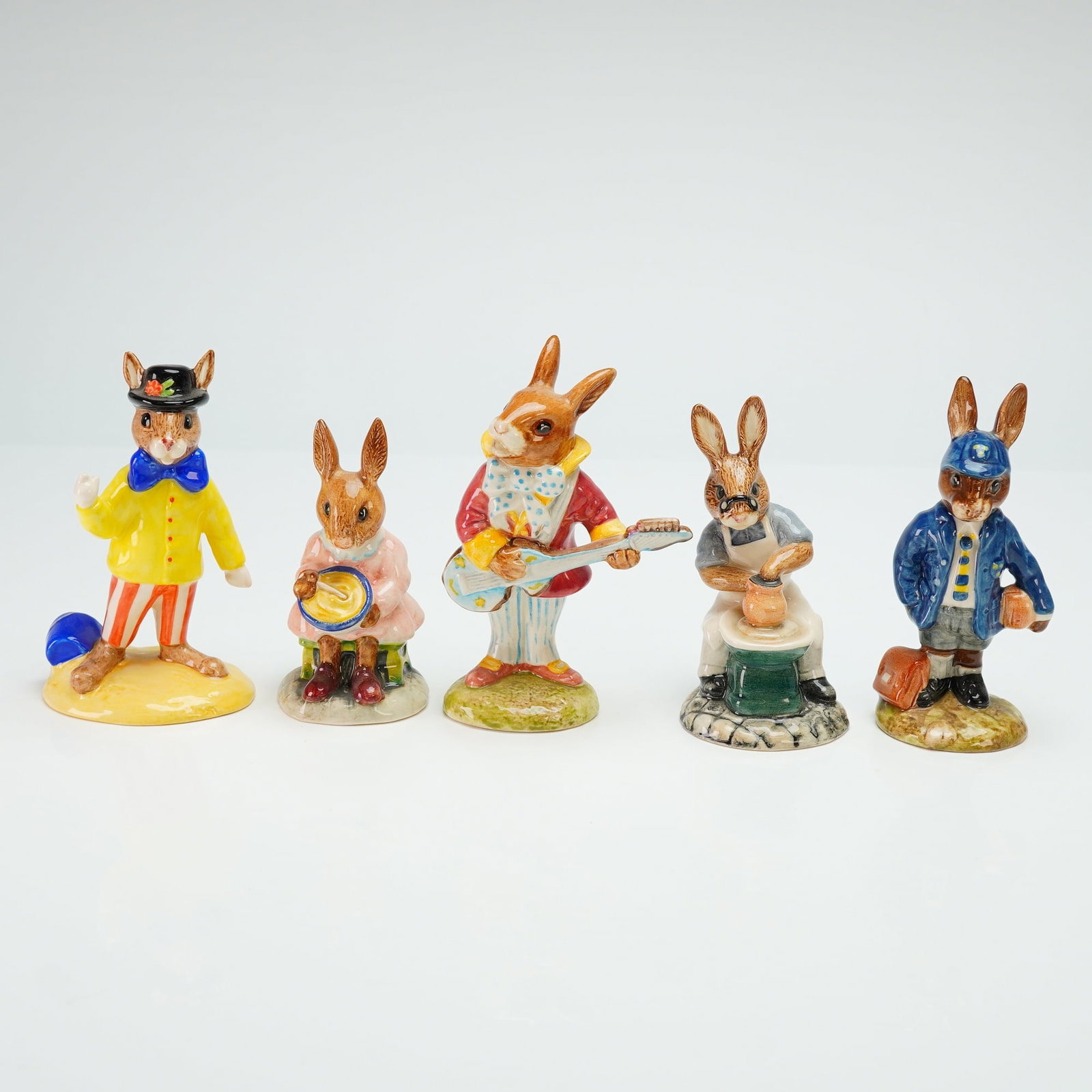 Collection of Five Royal Doulton Bunnykins Ceramic Figurines (1 of 3)