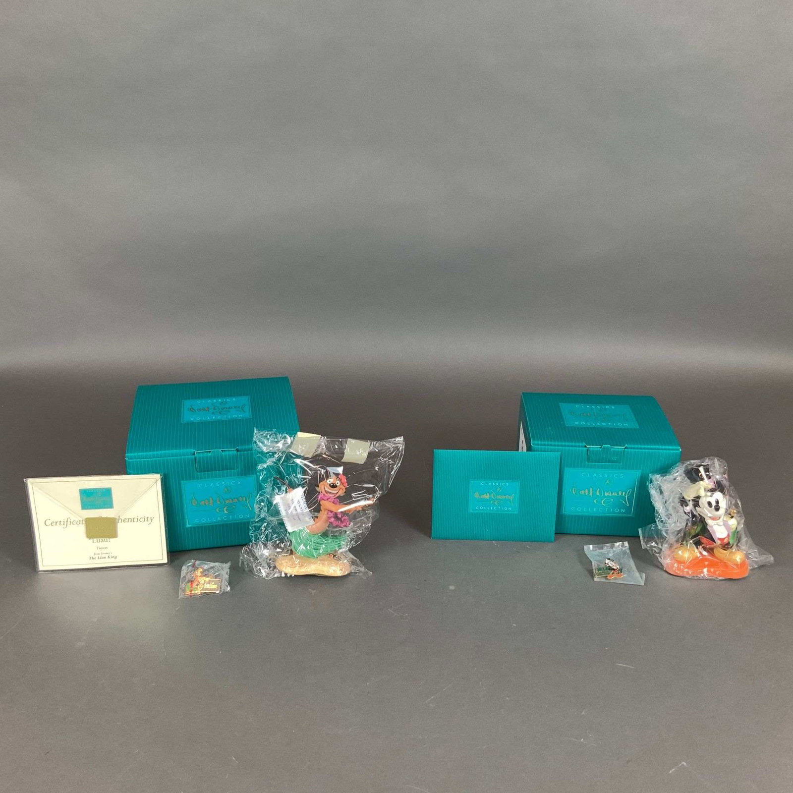 Two Walt Disney Classics Collection Membership Figurines, Magician Mickey and Timon (1 of 5)