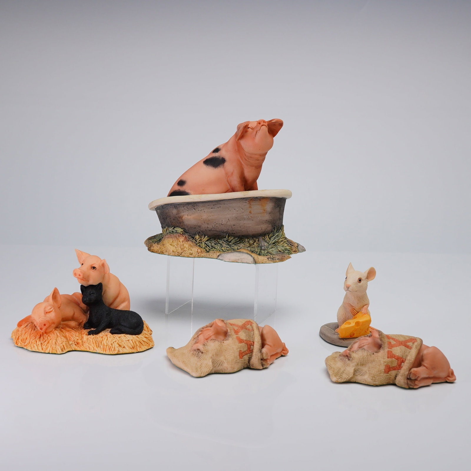 5pc Border Fine Arts Pig and Farm Animal Figurines (1 of 3)