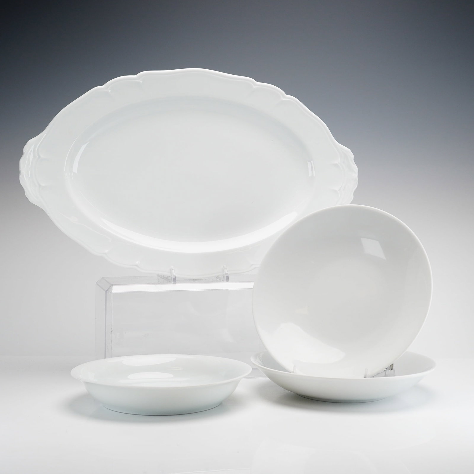 4pc Porcelaine de Limoges White Glazed China Serving Pieces (1 of 3)