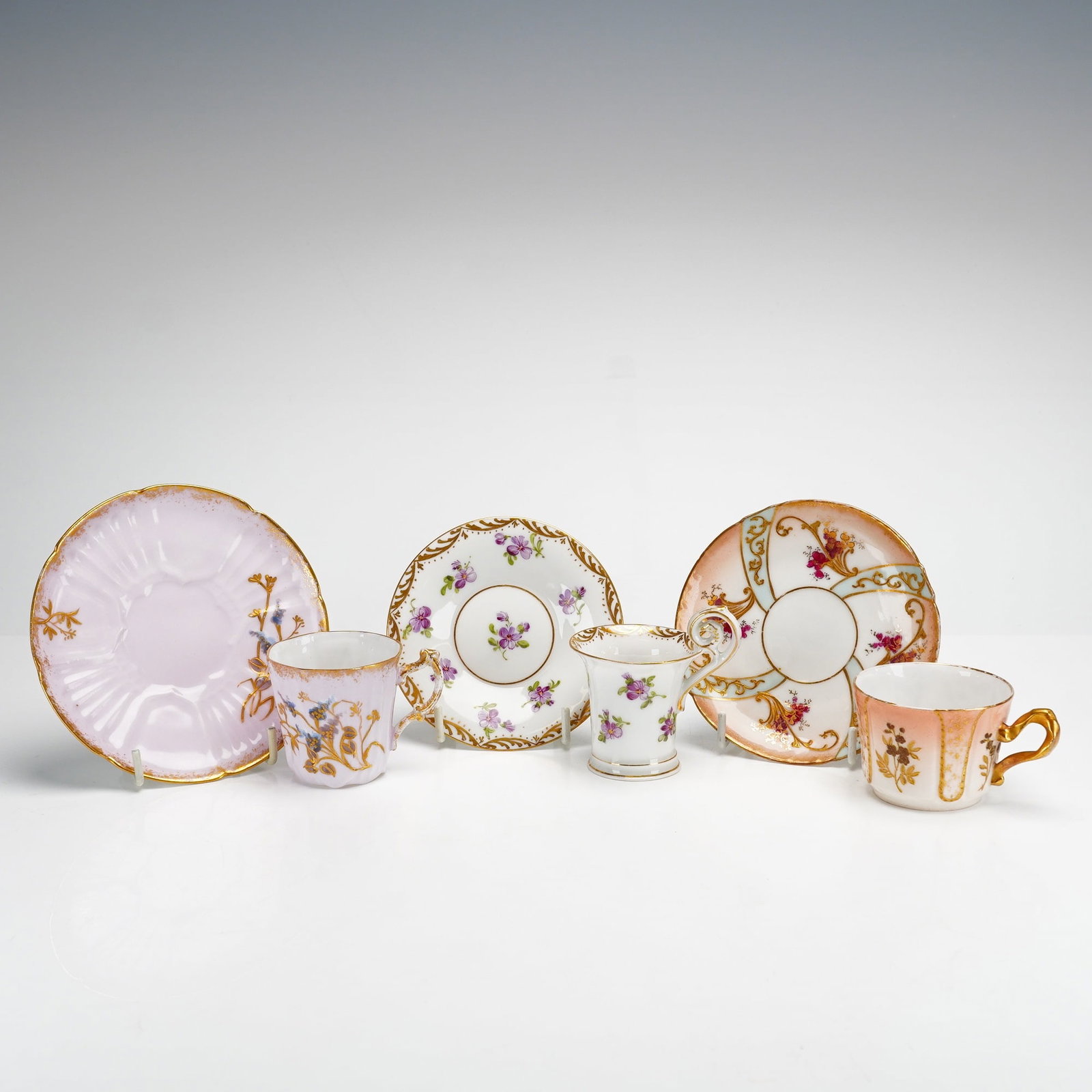 Lot of 3 Miniature Porcelain Teacup and Saucer Sets Including Limoges (1 of 5)