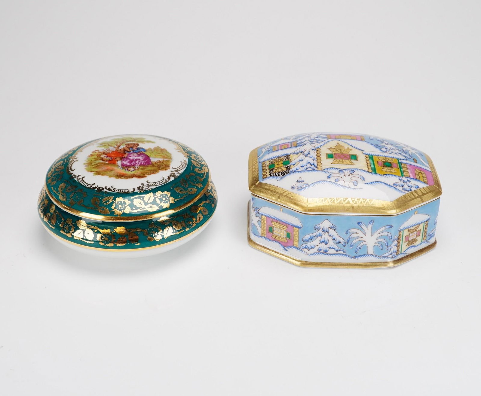 2pc Limoges Porcelain and Russian Treasure Boxes (1 of 3)