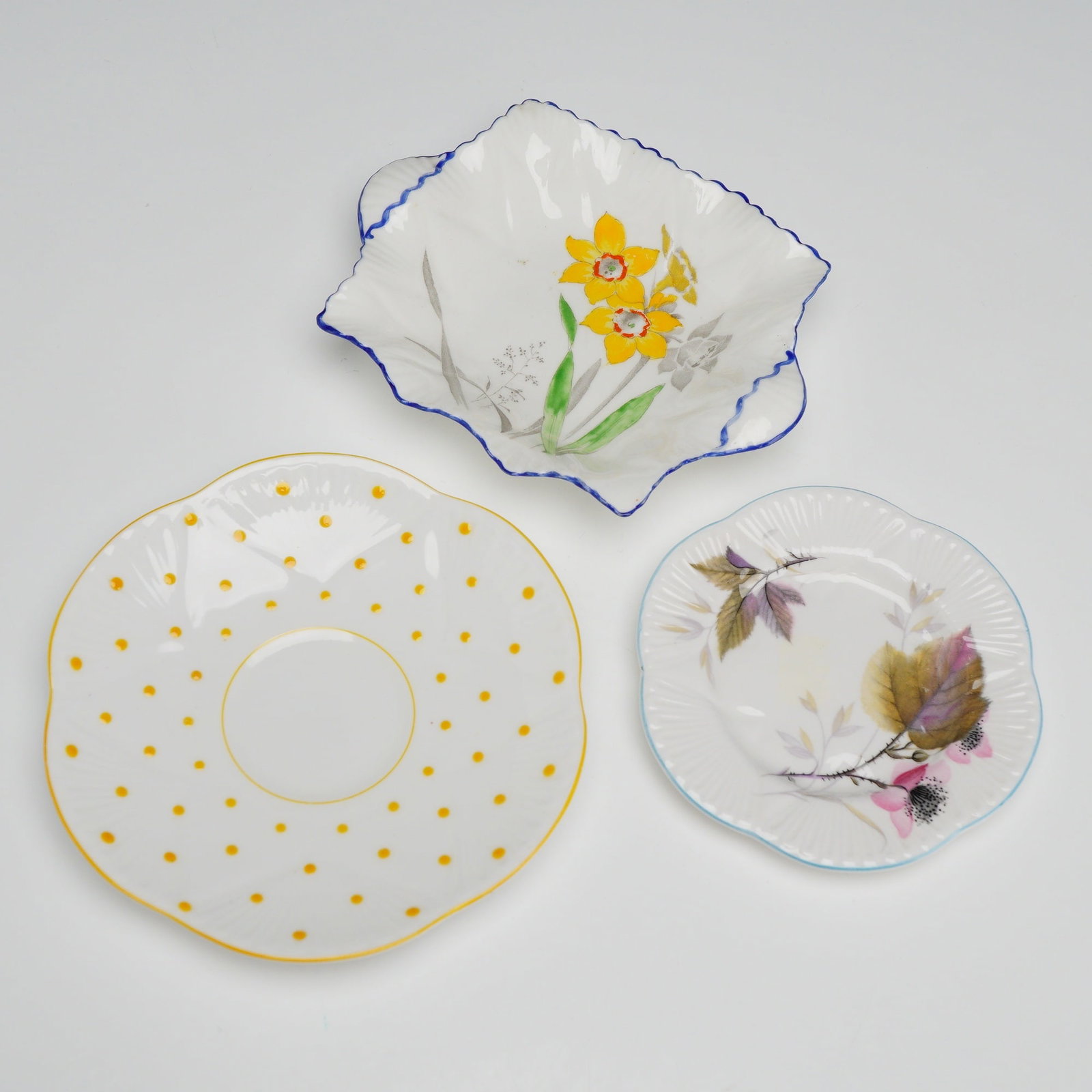 Three Shelley England Bone China Small Dishes Including Bramble Pattern (1 of 3)