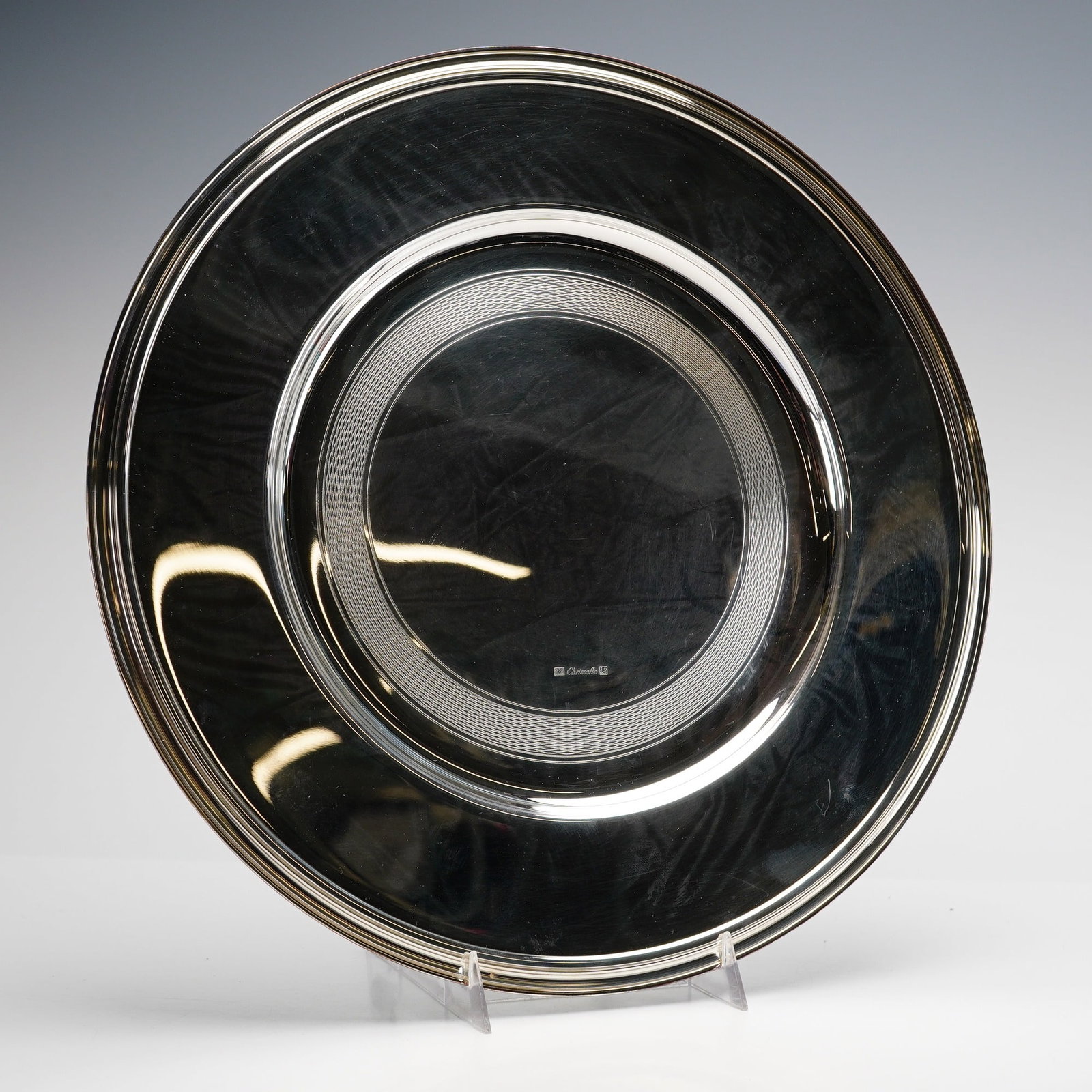 Christofle Albi Pattern Silver-Plated Round Platter or Underplate (1 of 2)