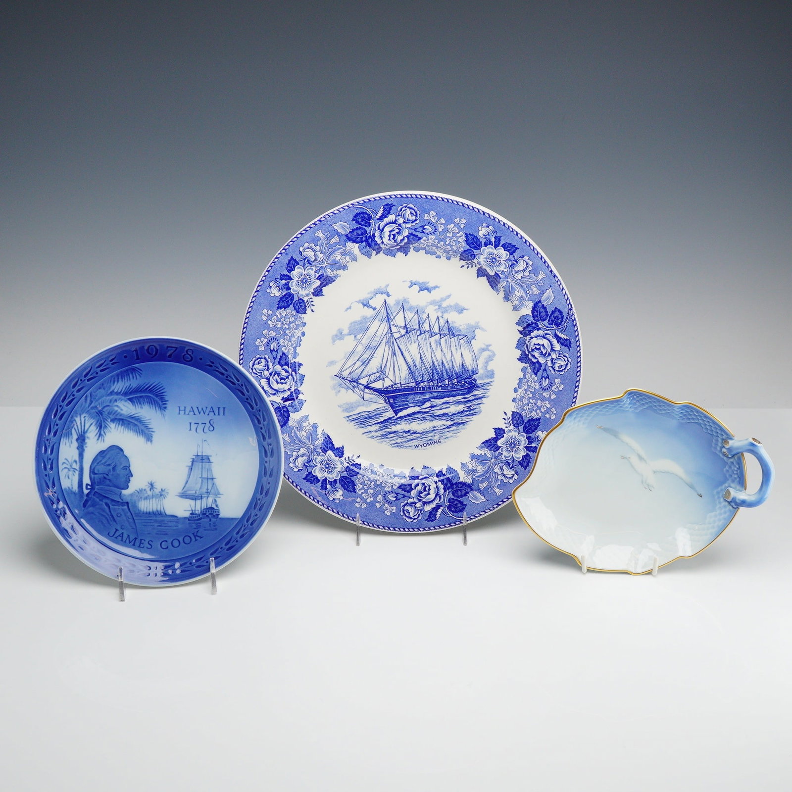 Three Porcelain Dishes from Royal Copenhagen, B & G and Old English Staffordshire Ware (1 of 2)