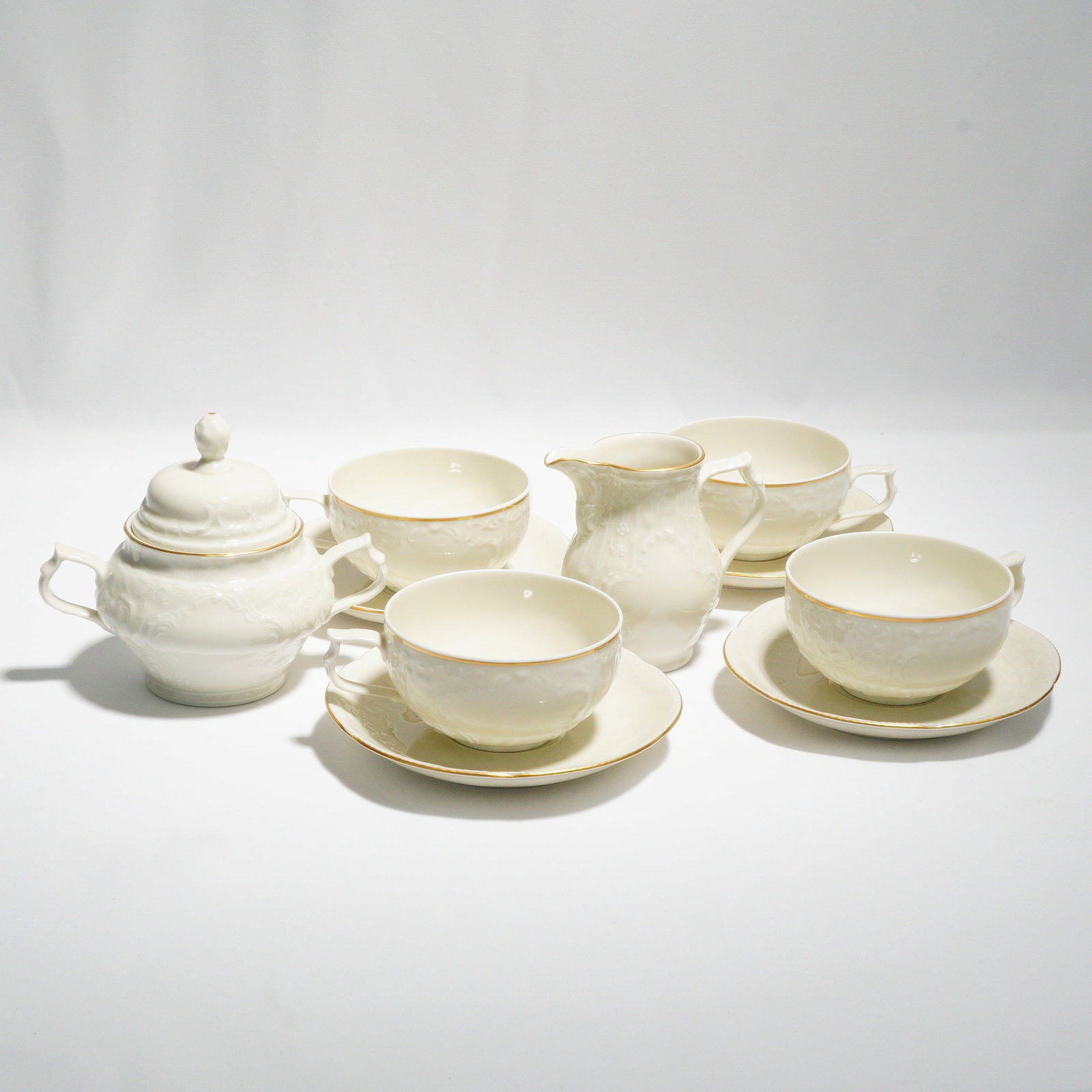 10pc Rosenthal Porcelain Cafe Ware Set, Sanssouci - Gold Band (1 of 5)