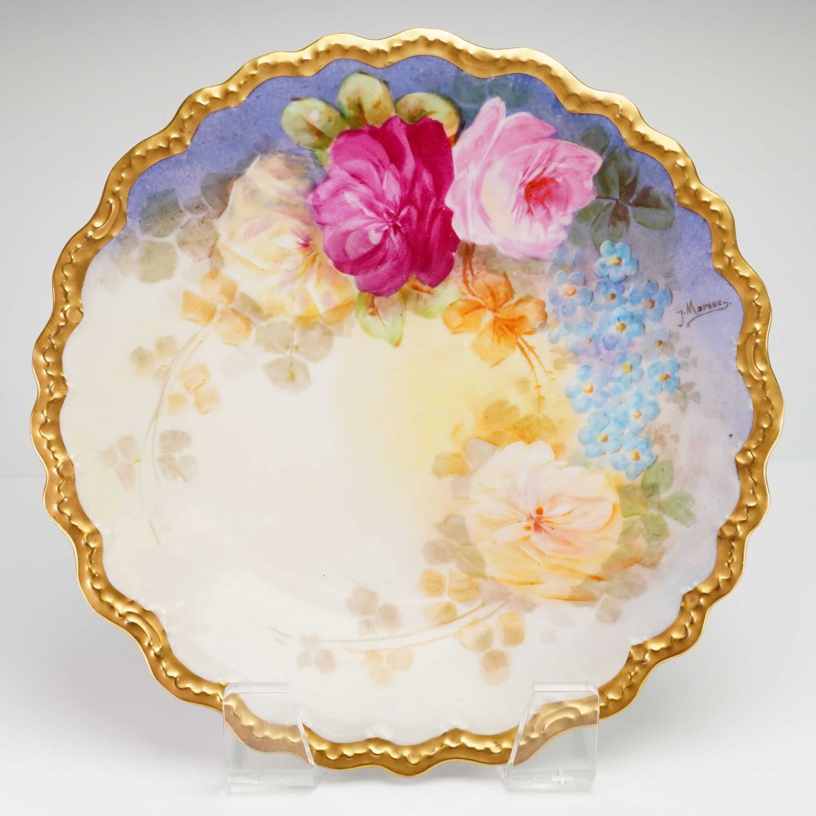 Blakeman and Henderson Limoges France Hand Painted Porcelain Platter Signed J. Marsac (1 of 5)