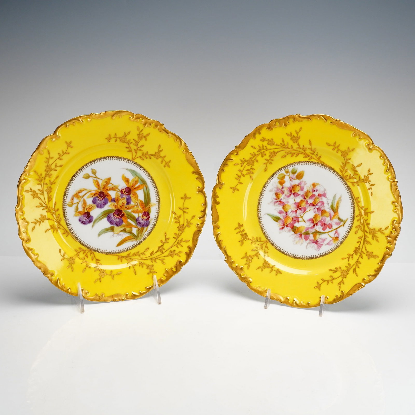 2pc T&V Limoges Hand-Painted Porcelain Cabinet Plates (1 of 3)
