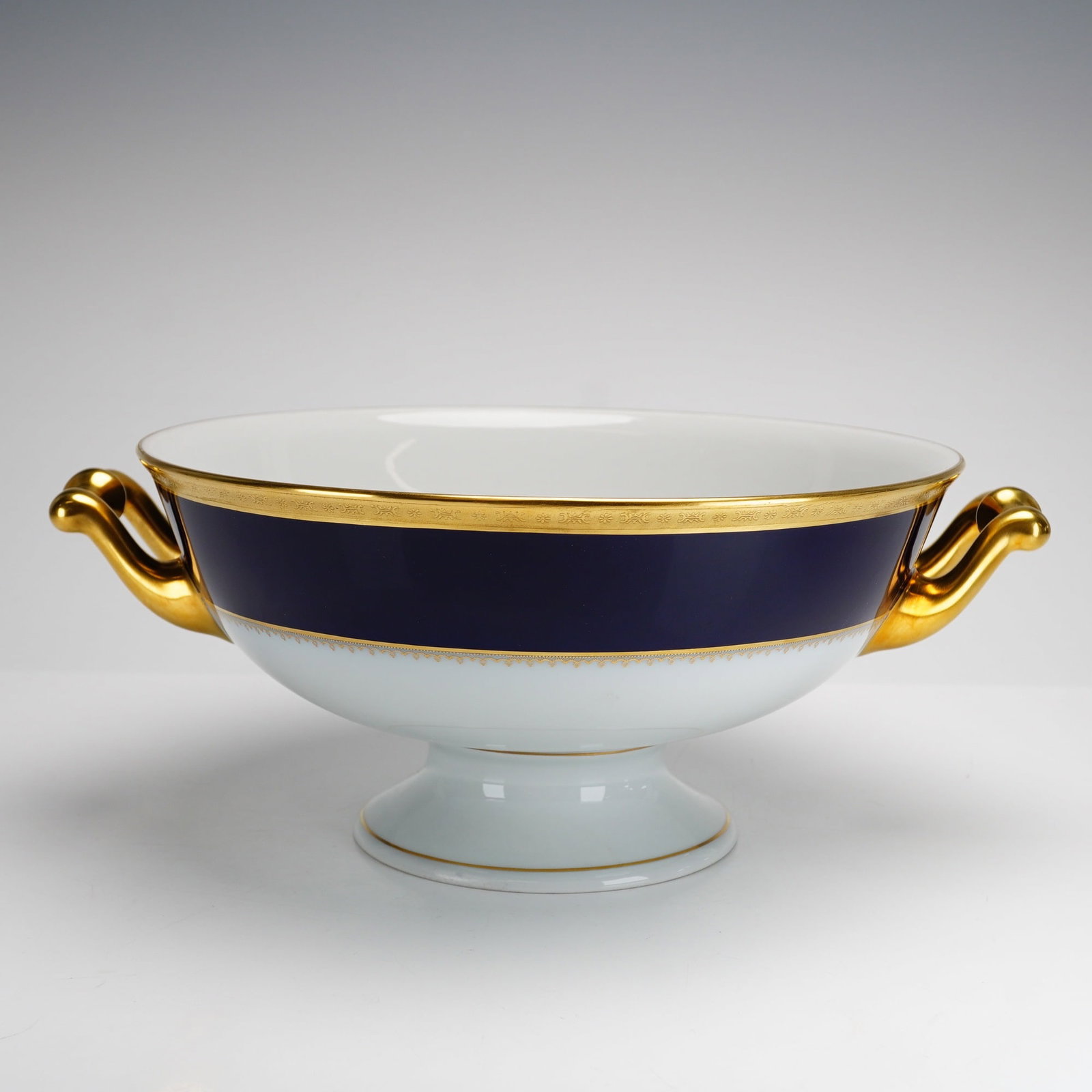 Haviland Limoges Blue and Gold Footed Centerpiece Bowl (1 of 4)