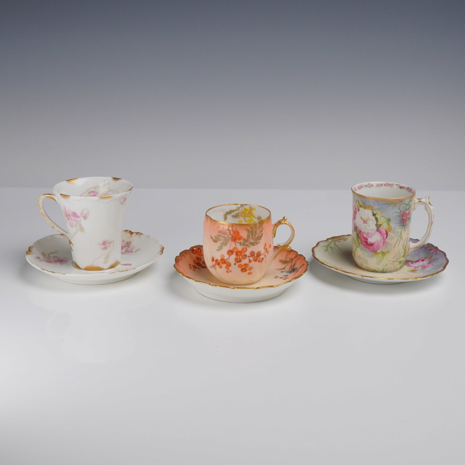 6pc Limoges Porcelain Cups and Saucer Sets by Elite Works, Redon, and H&C (1 of 3)