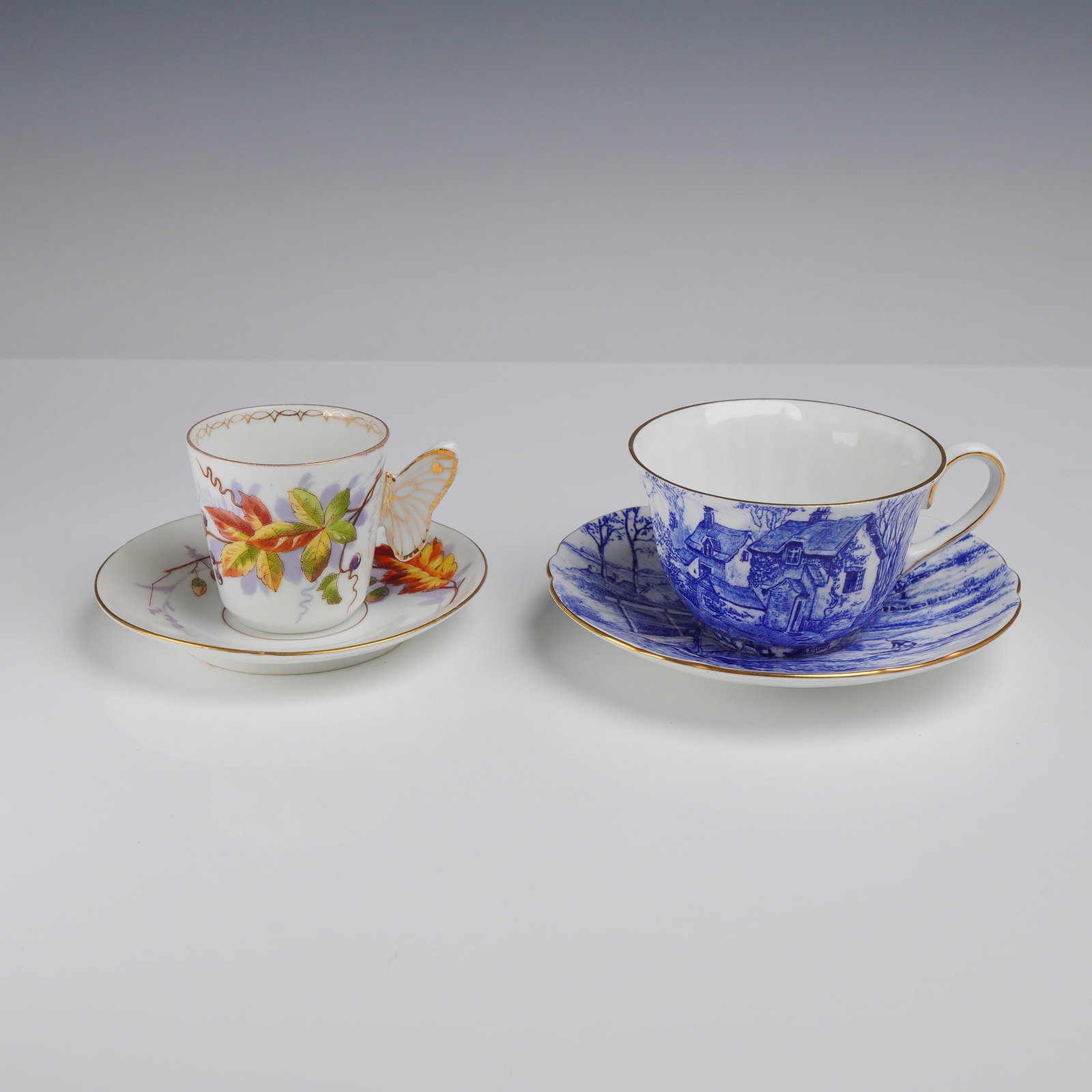 4pc Shelley and Butterfly Handle Cup and Saucer Sets (1 of 3)