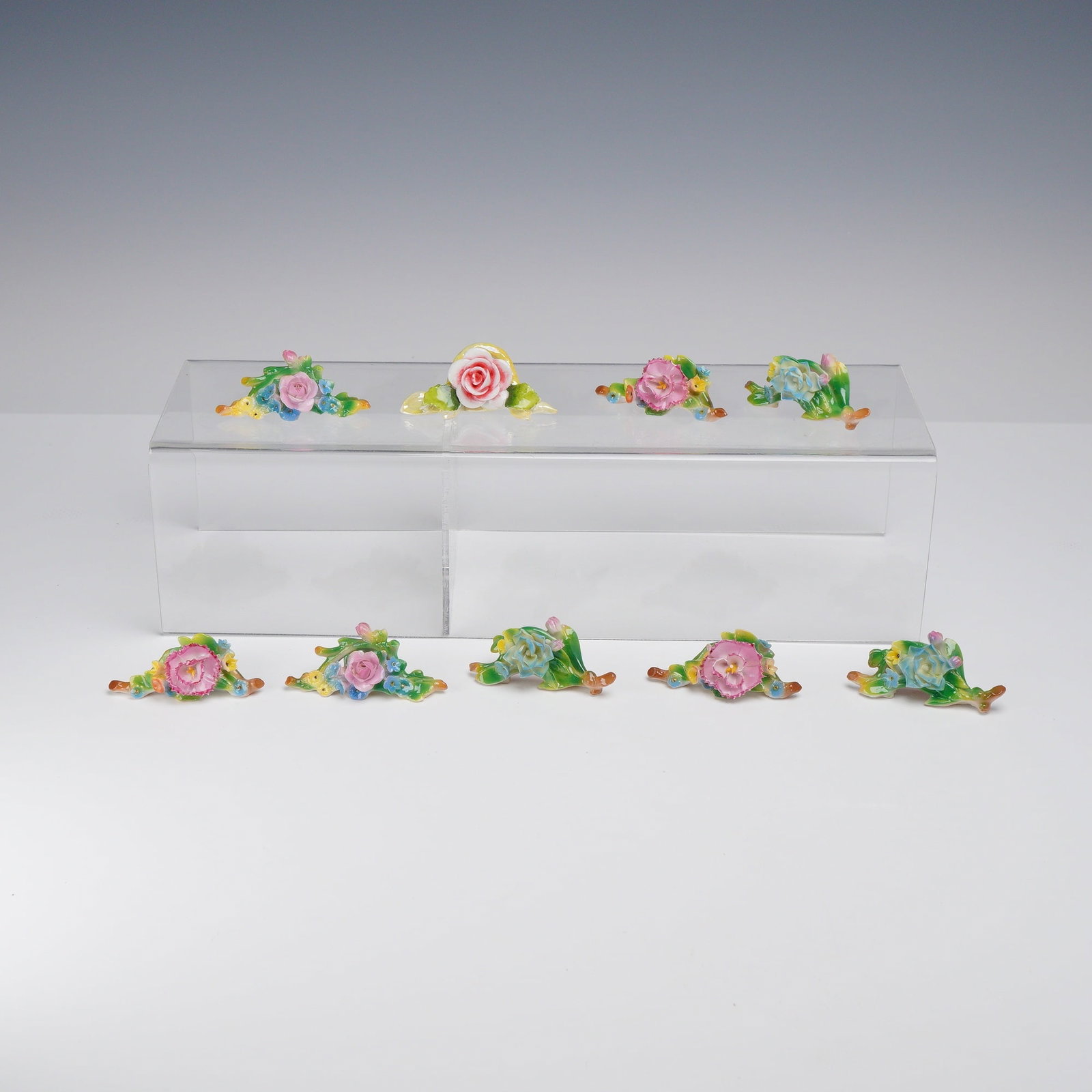 9pc Porcelain Floral Place Card Holders (1 of 5)