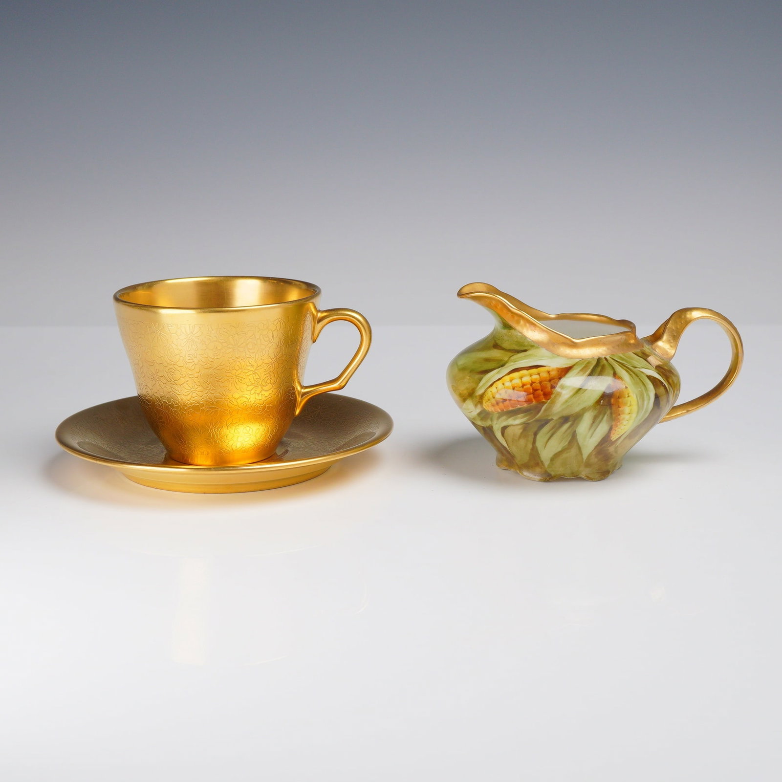 3pc Pickard and Richard Ginori China Set , Teacup, Saucer , and Creamer (1 of 3)