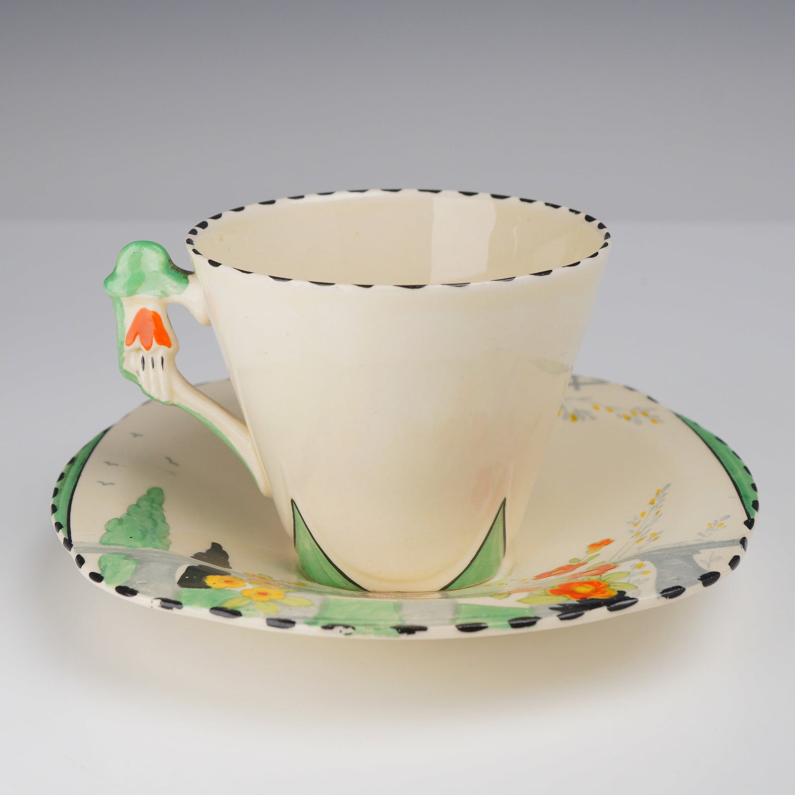 Burleigh Imperial Shape Art Deco Cup and Saucer, 11516 (1 of 3)