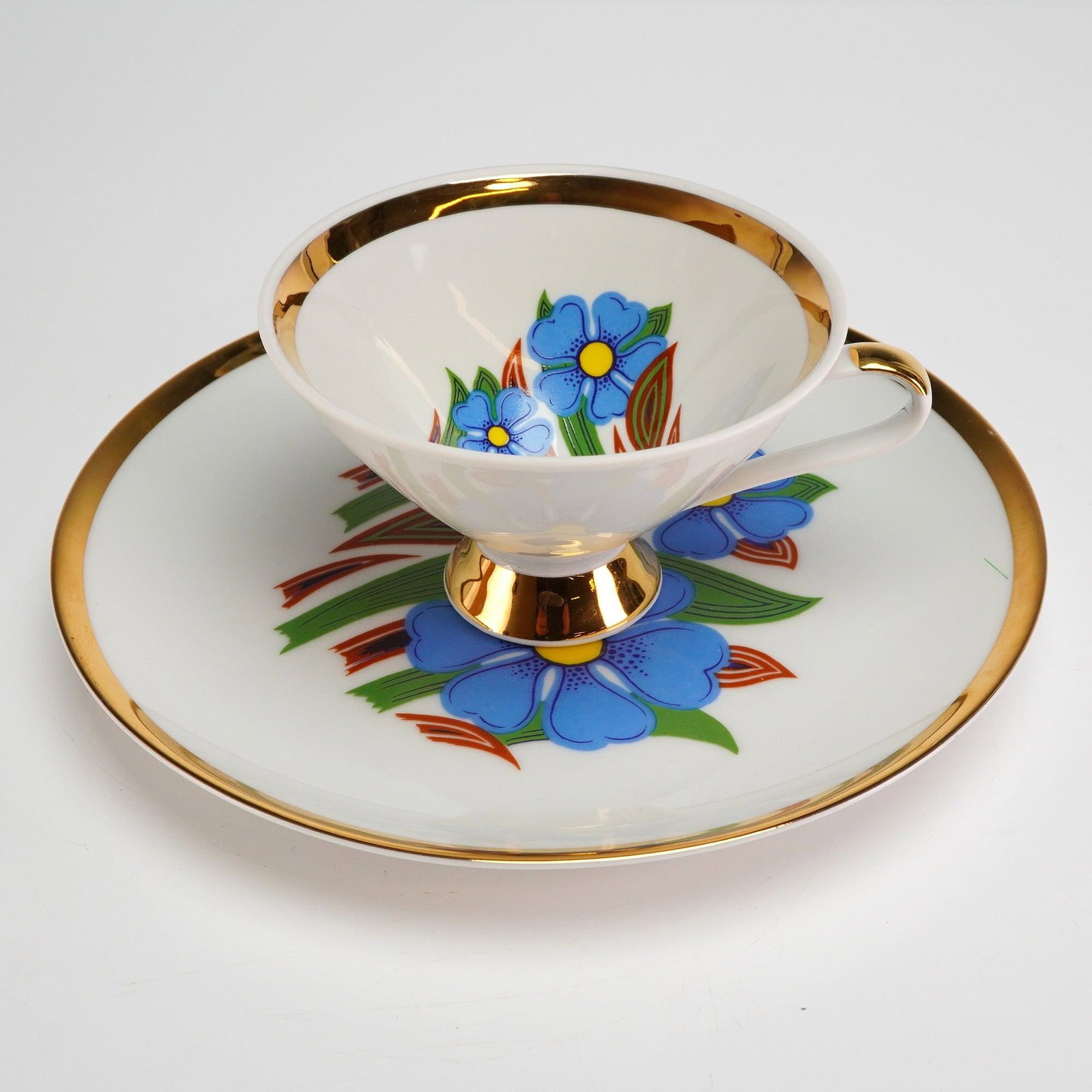 2pc Mitterteich Bavaria Porcelain Tea Set, Blue Floral (1 of 4)