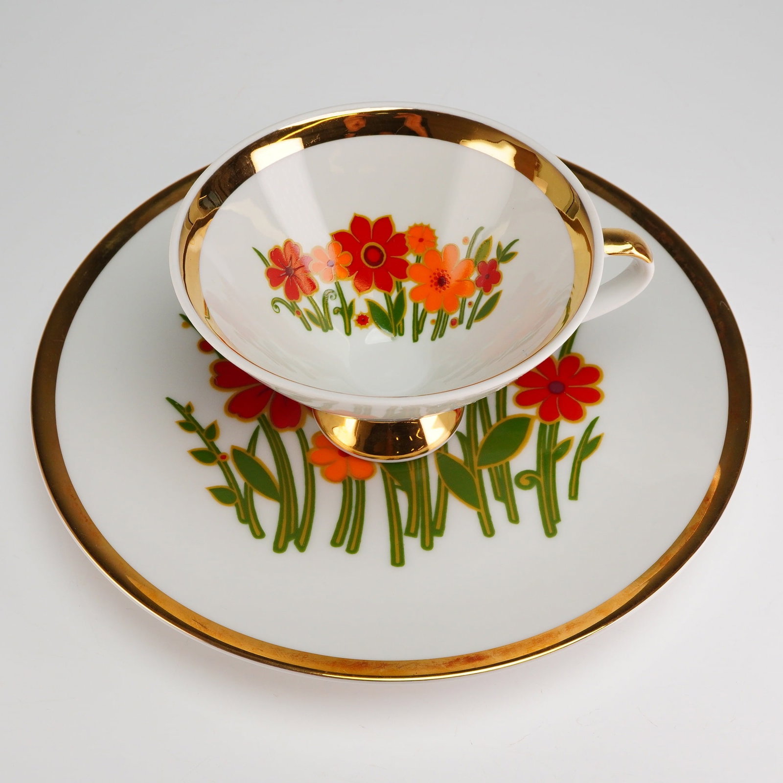 2pc Mitterteich Bavaria Porcelain Tea Set, Mid-Century Floral (1 of 4)
