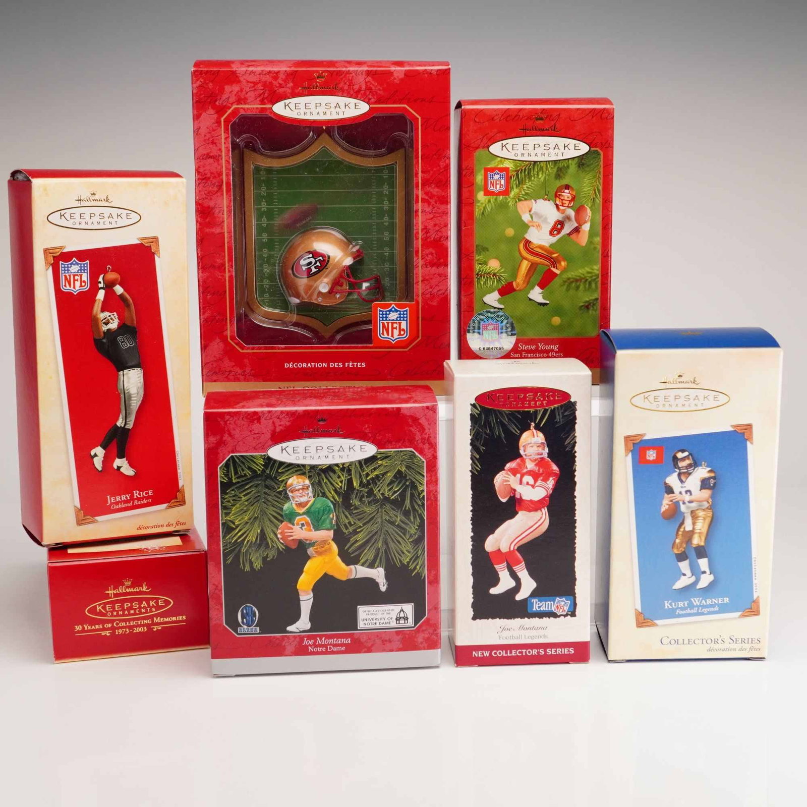7pc Hallmark Keepsake Ornaments, American Football (1 of 2)