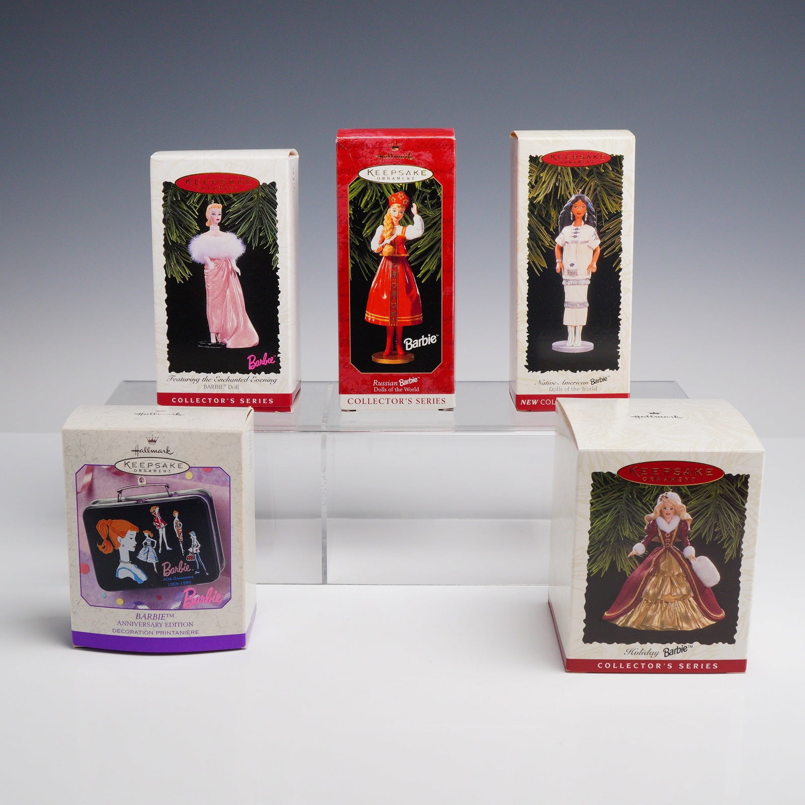 5pc Hallmark Keepsake Barbie Collector Series Christmas Ornaments (1 of 3)