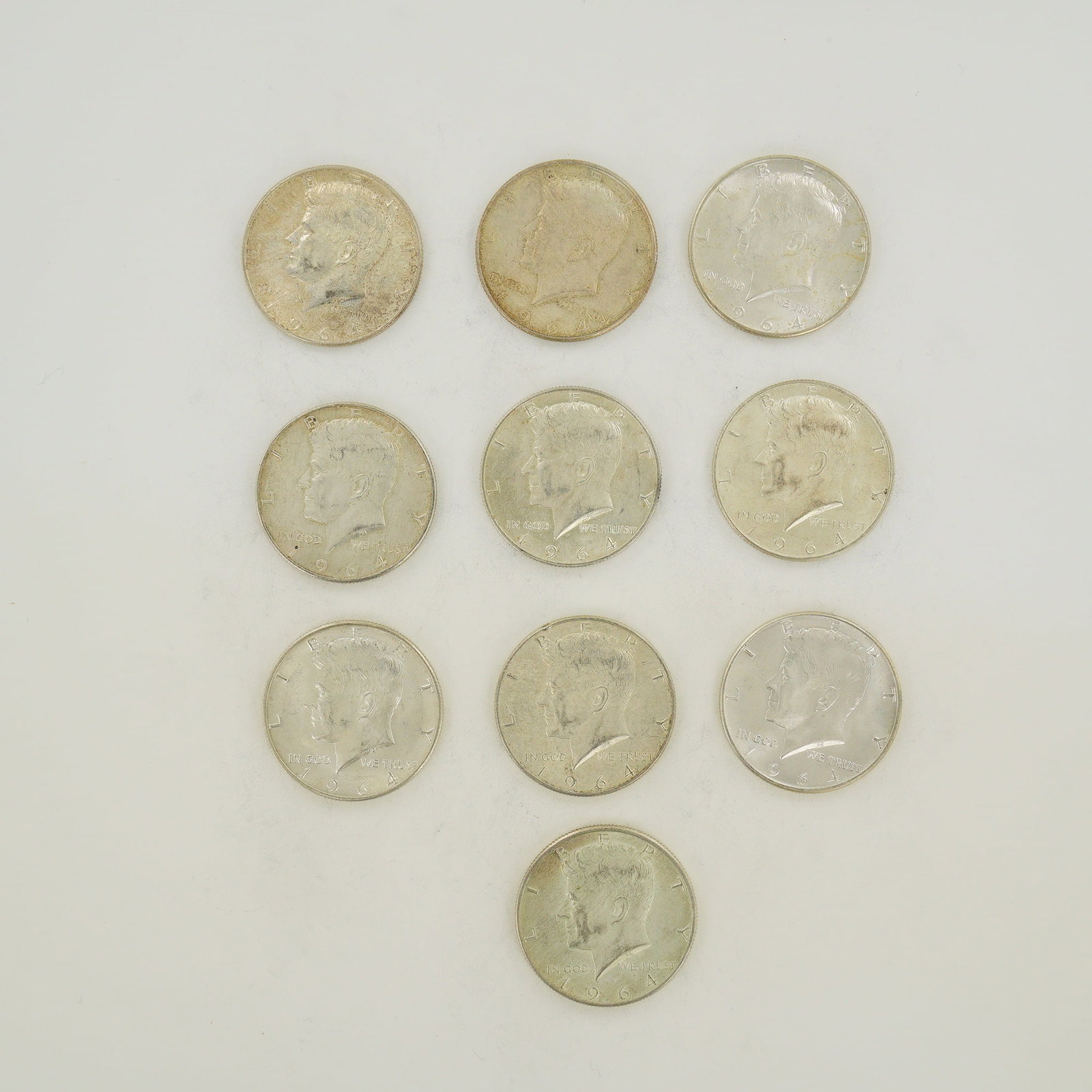 A Collection of US 1964 Kennedy Half Dollars, $5.00 Face Value (1 of 2)