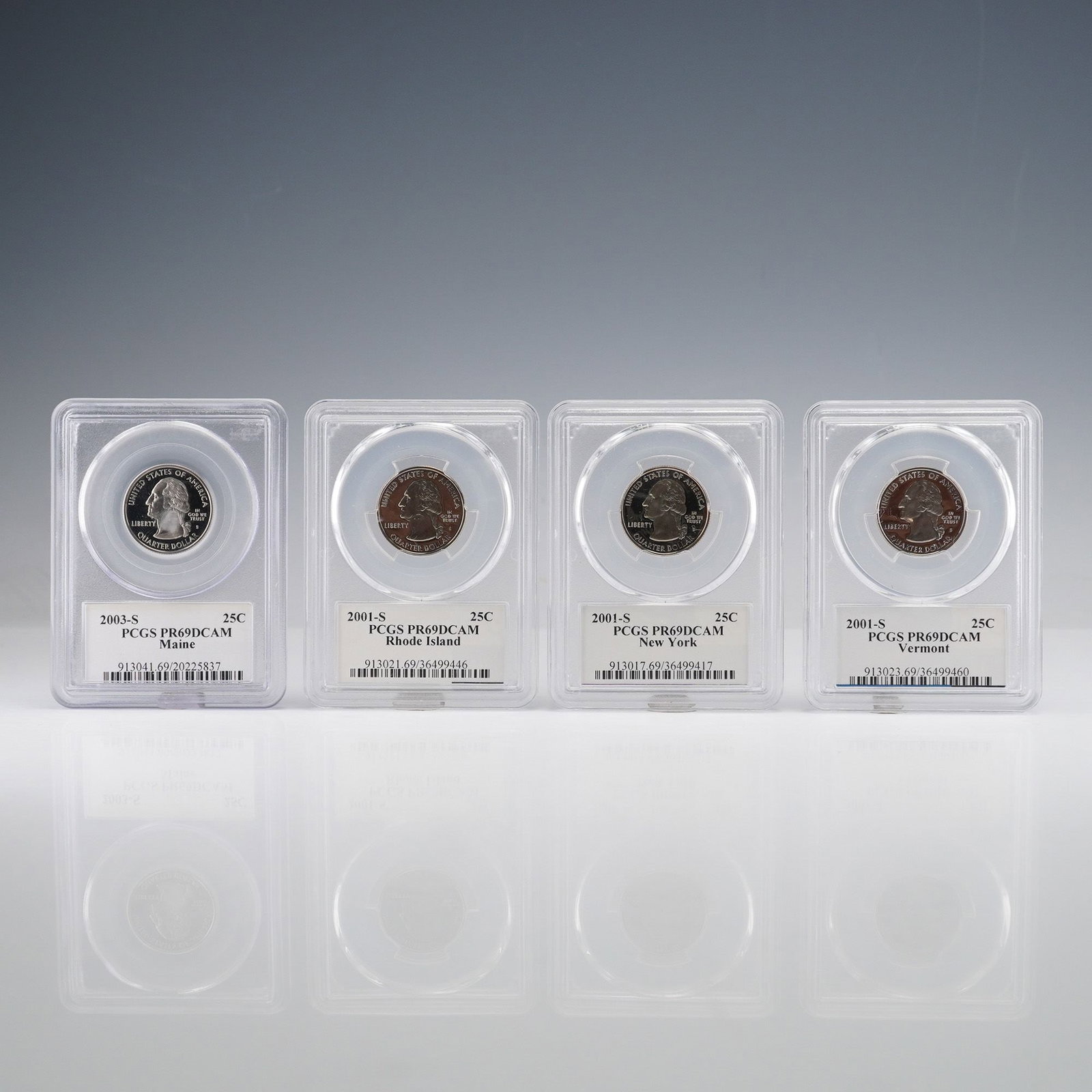 4pc US 2001-S, 2003-S State Quarters, Clad, PCGS PR69DCAM (1 of 4)