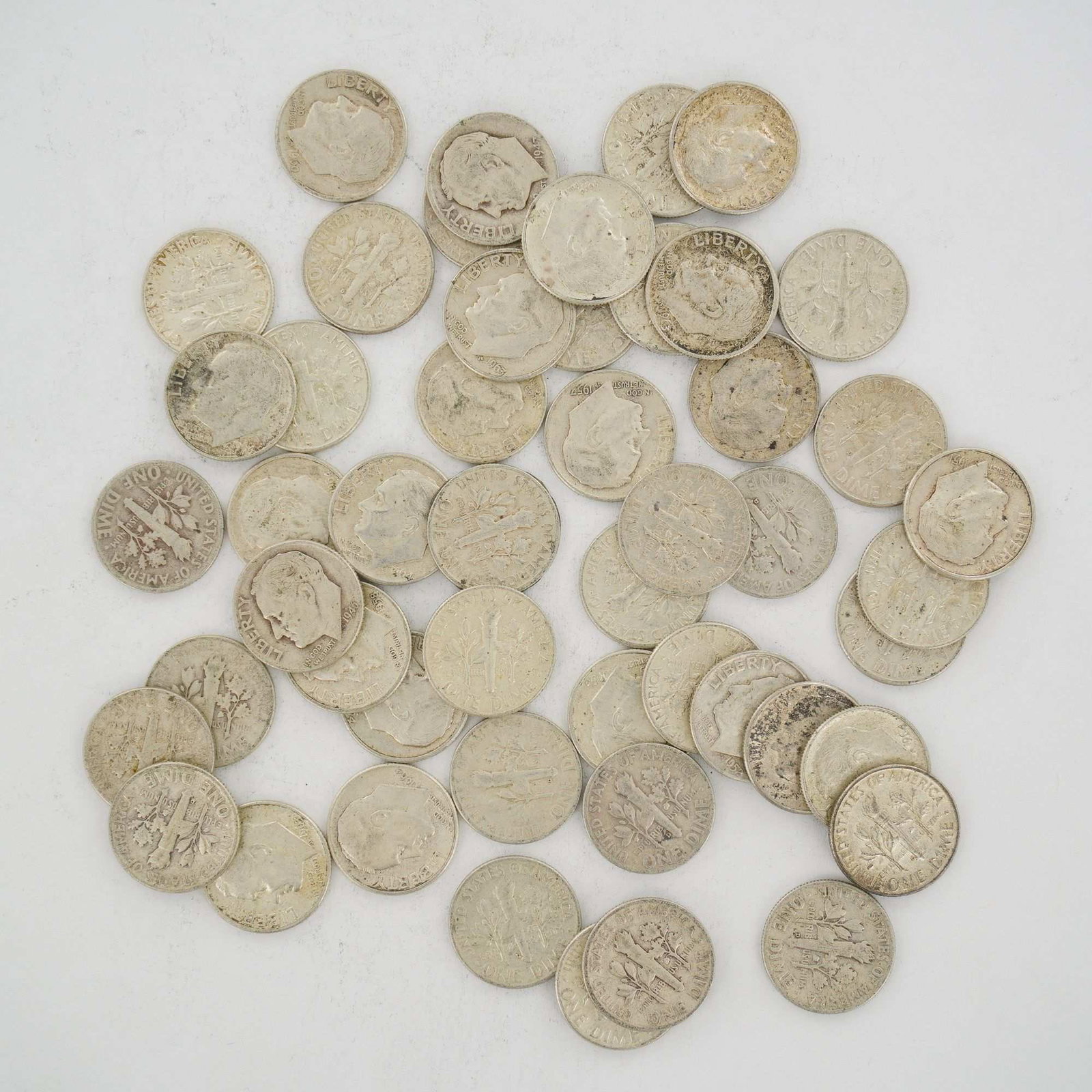 A Collection of US 90% Silver Roosevelt Dimes (1 of 2)