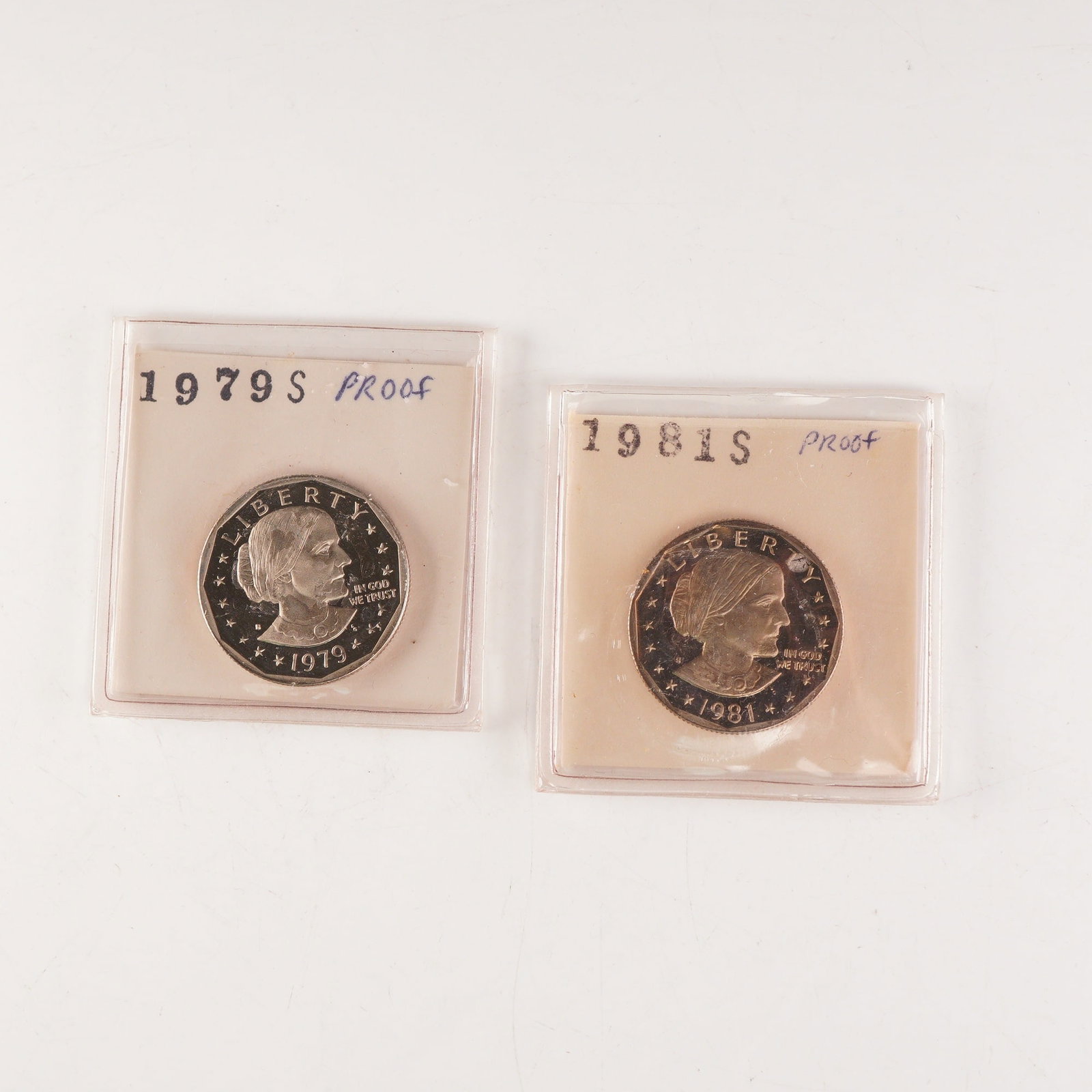 2pc 1979-S, 1981-S U.S. Susan B. Anthony One Dollar Proof Coins (1 of 3)
