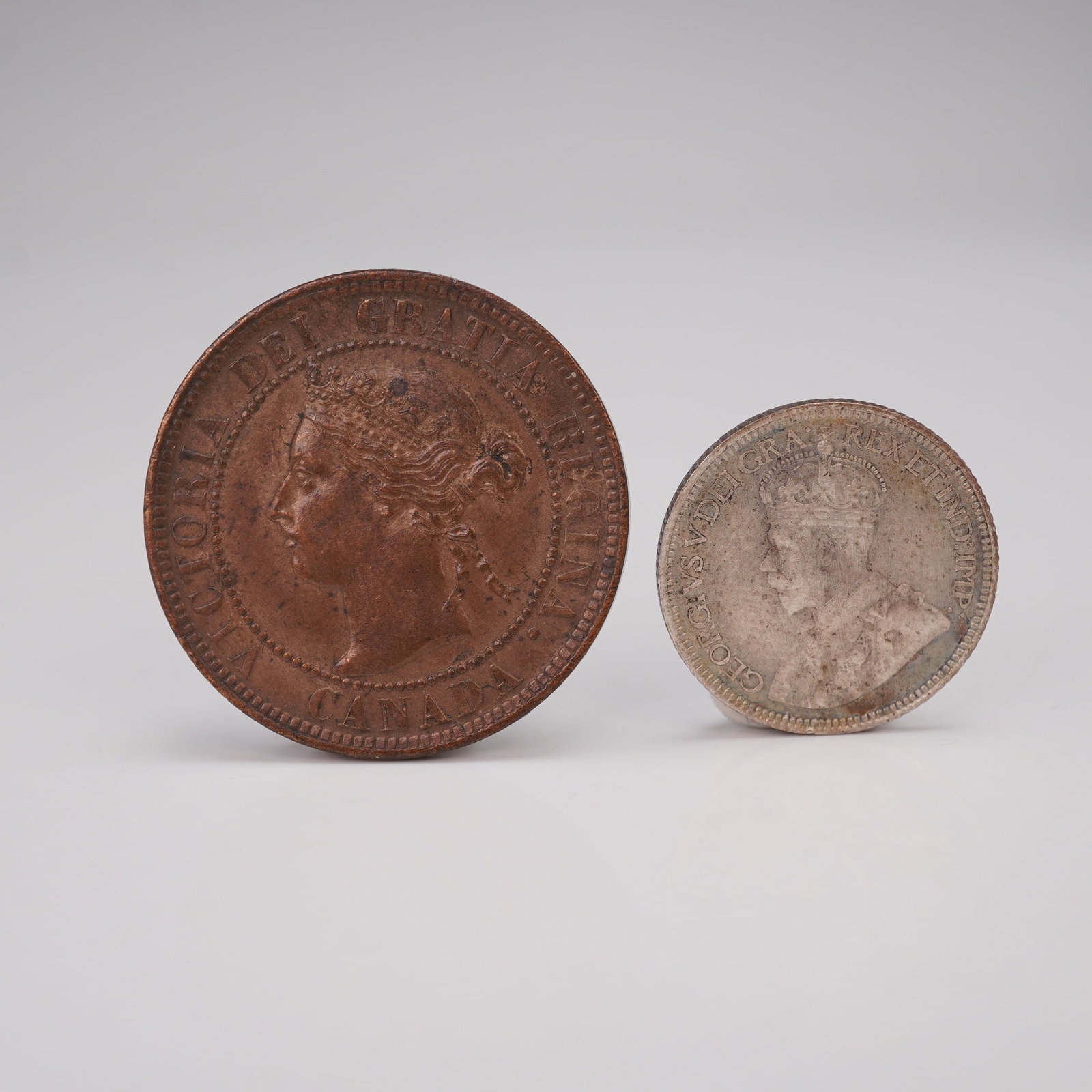 2pc 1900 & 1919 Canada Large Cent and 10 Cent Coin (1 of 2)