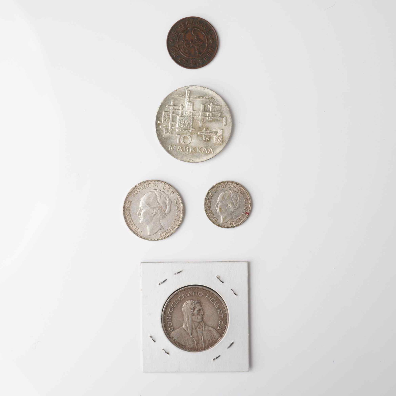 5pc 1856-1967 World Silver and Copper Coins (1 of 2)