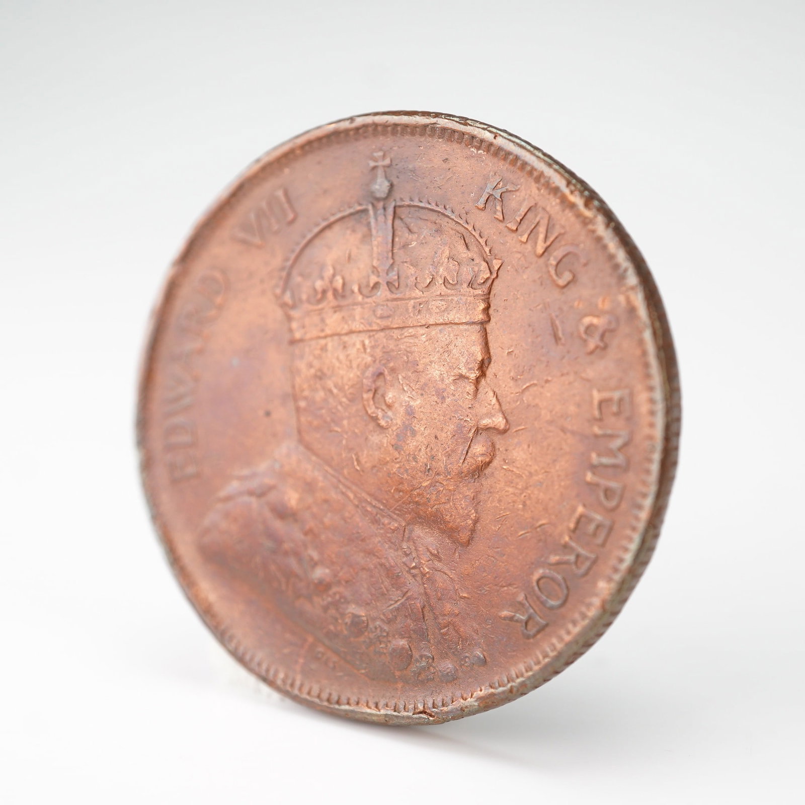 2pc 1908 Strait Settlement 1 Cent Coins - 4