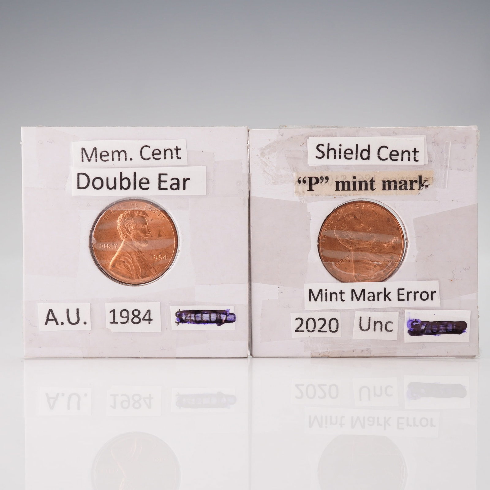 2pc 1984 and 2020 US Lincoln Cents (1 of 2)
