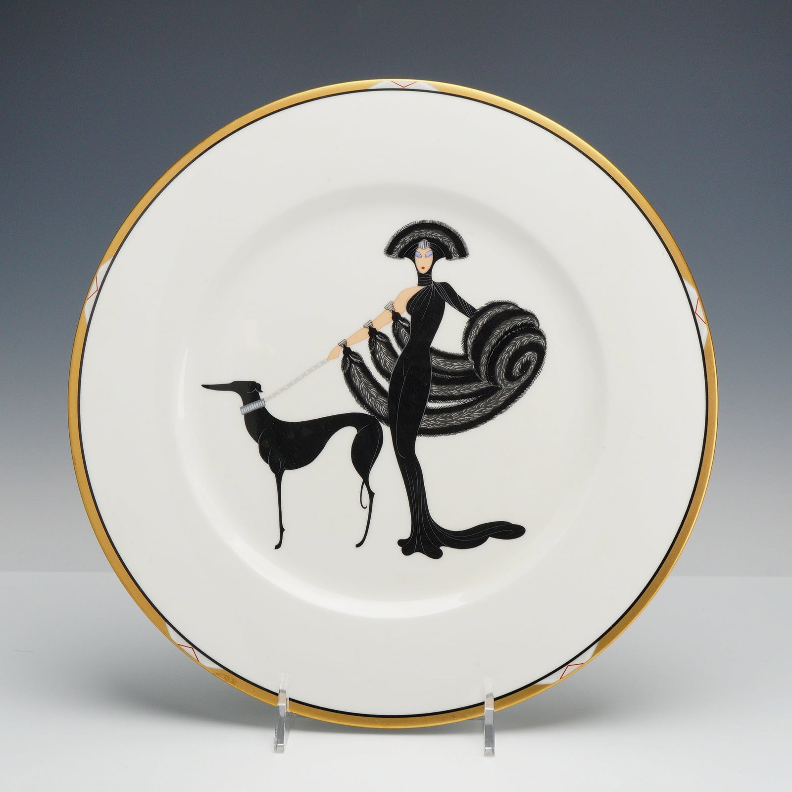 Erte Bone China Plate, Symphony in Black (1 of 4)