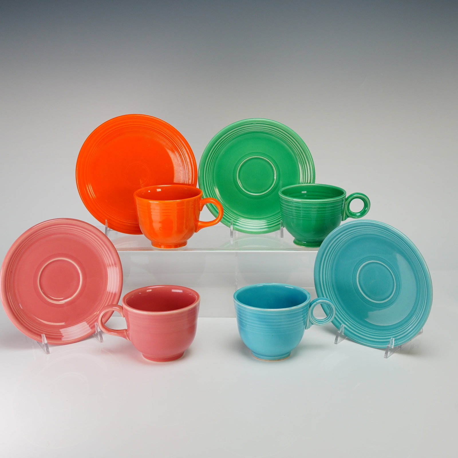8pc Homer Laughlin Fiesta Ware Set of 4 Cups and Saucers (1 of 4)