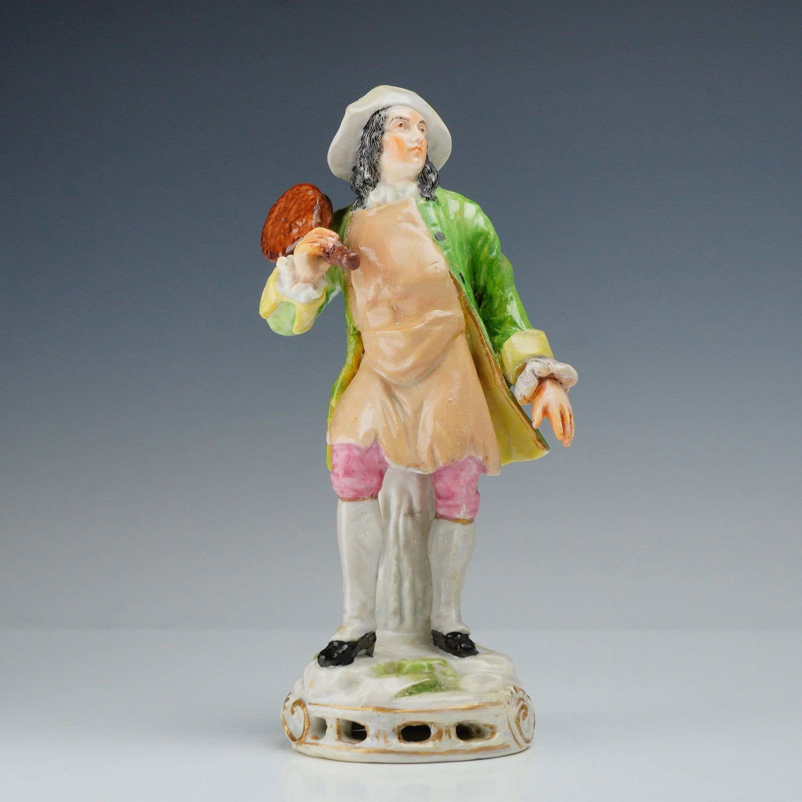 Meissen Street Vendor Porcelain Figurine, Cries of Paris: This porcelain figurine of a street vendor is modeled after the celebrated Cries of Paris (Cris de Paris) series, which was originally designed for the Meissen factory by J.J. Kandler and Peter Reinic
