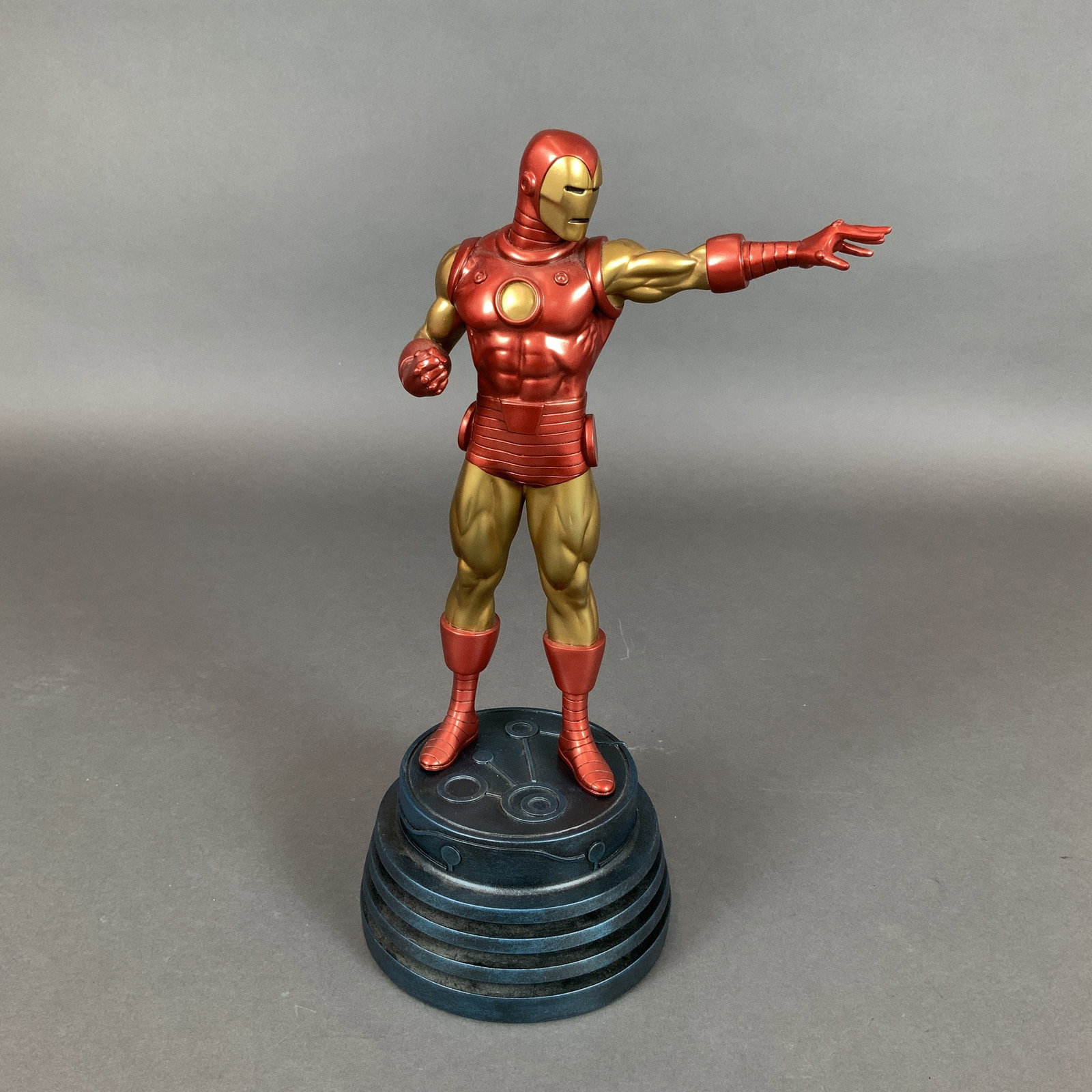 Bowen Designs Marvel Comics The Invincible Iron Man Figurine, Classic Iron Man: Produced by Bowen Designs, Inc. in 2002, this hand-painted statue depicts the Classic Version of Marvel Comics character The Invincible Iron Man. The piece was sculpted by Randy Bowen and is