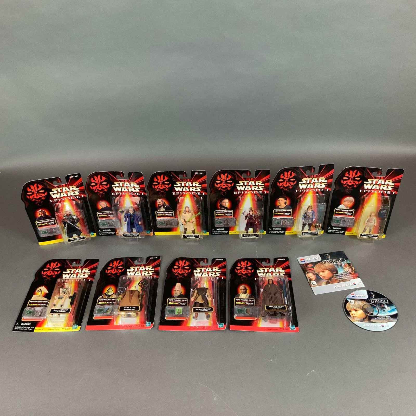 Ten Hasbro Action Figures Star Wars Episode I with Pepsi Promotional CD-ROM (1 of 3)
