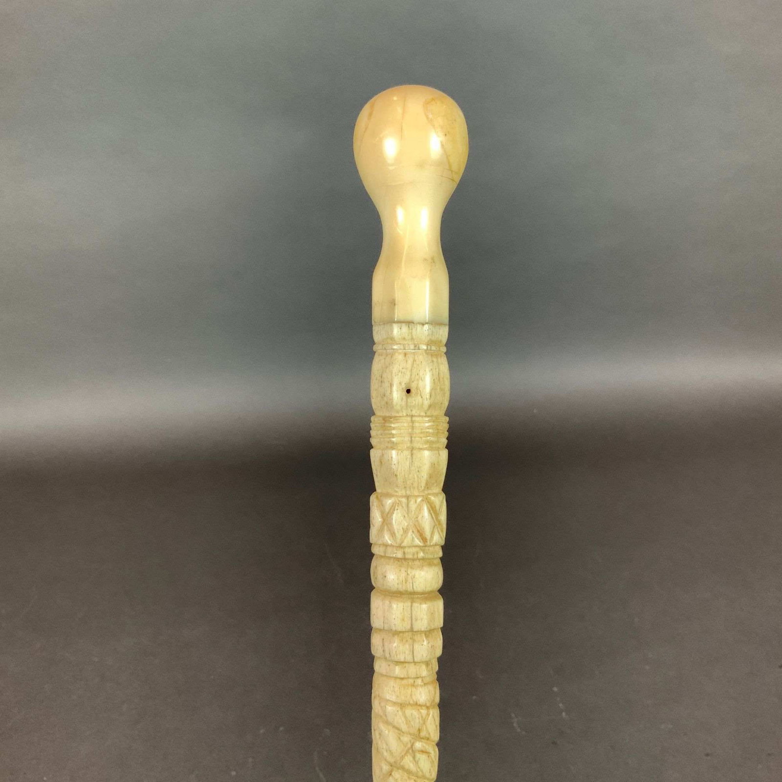 Carved Bone Walking Cane - 3