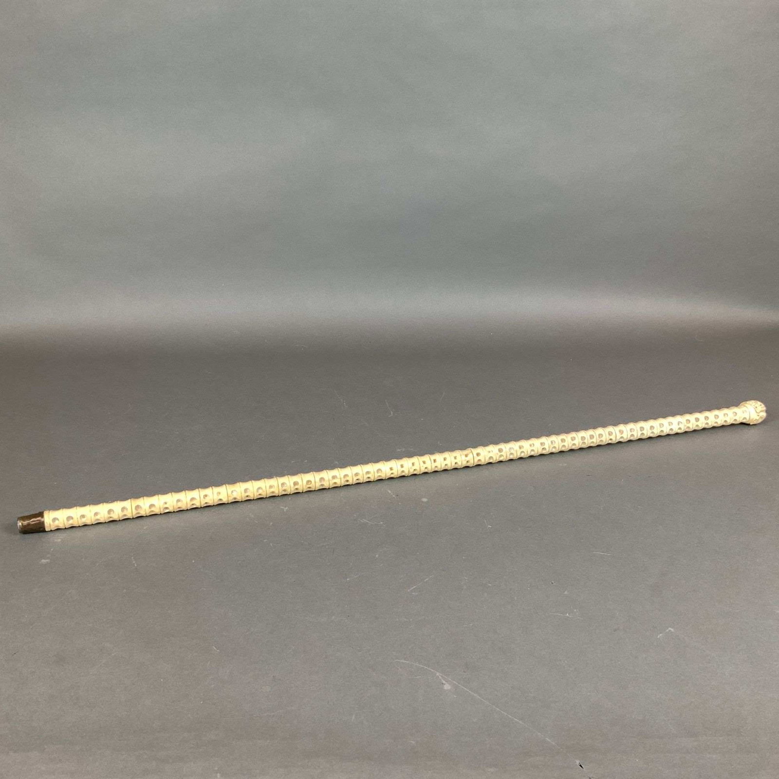 Carved Bone Walking Cane - 2