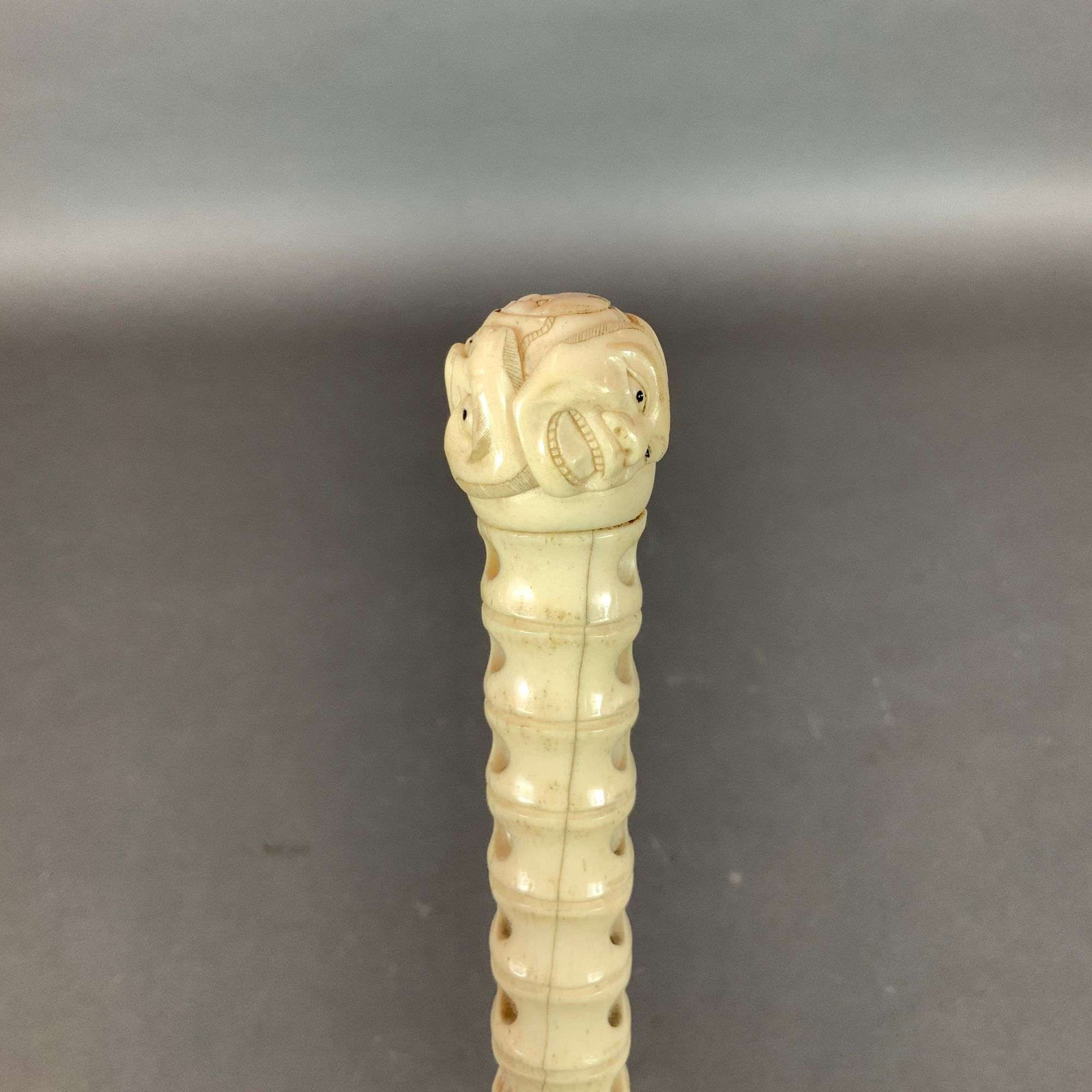 Carved Bone Walking Cane - 3