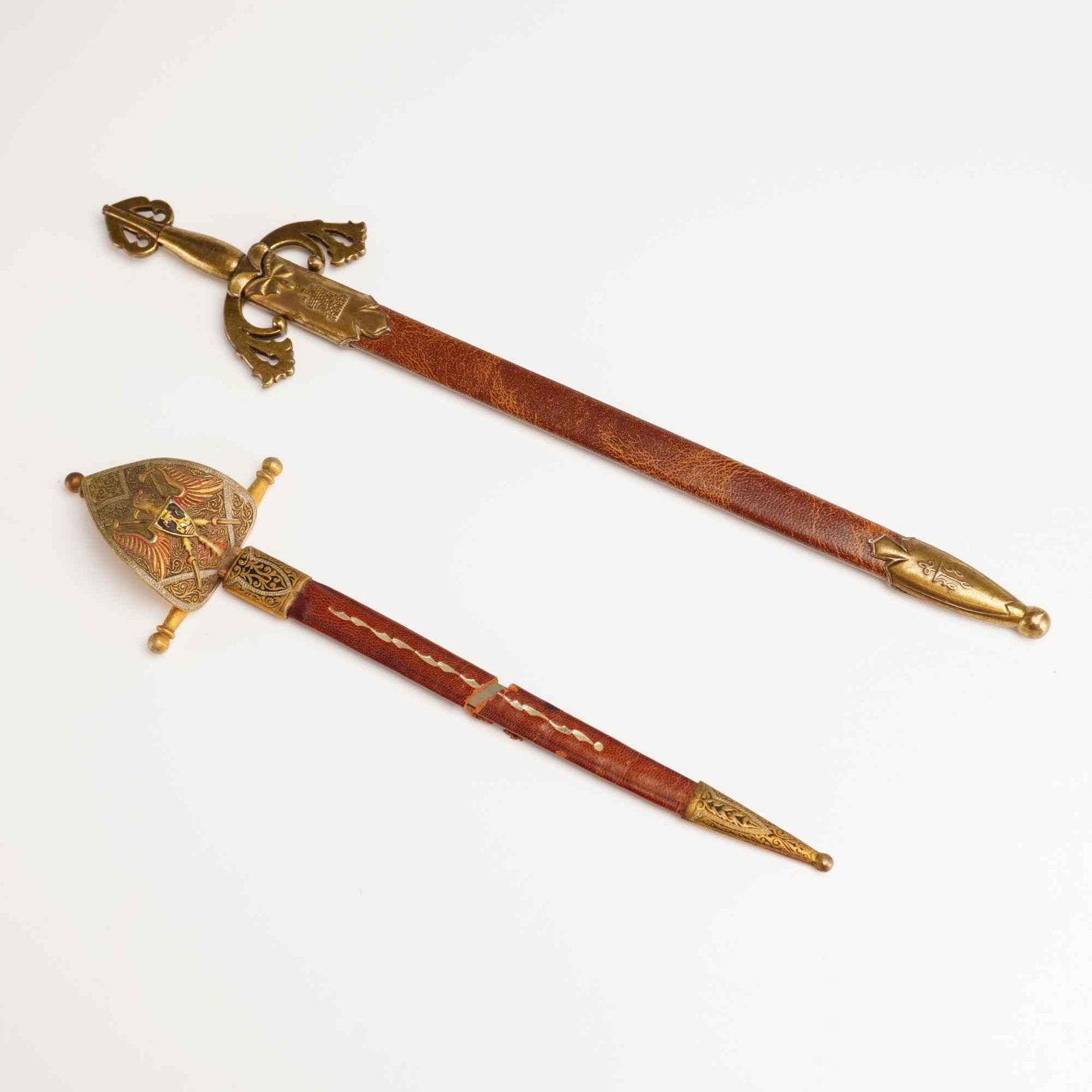 2pc Spanish Decorative Miniature Sword-Shaped Letter Openers with Sheaths (1 of 4)