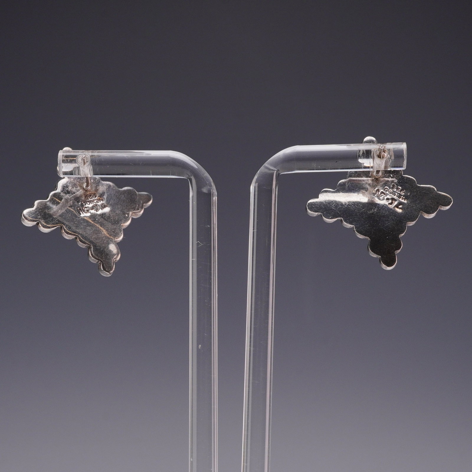 Mexican Sterling Silver Bubble Statement Stud Earrings - 2