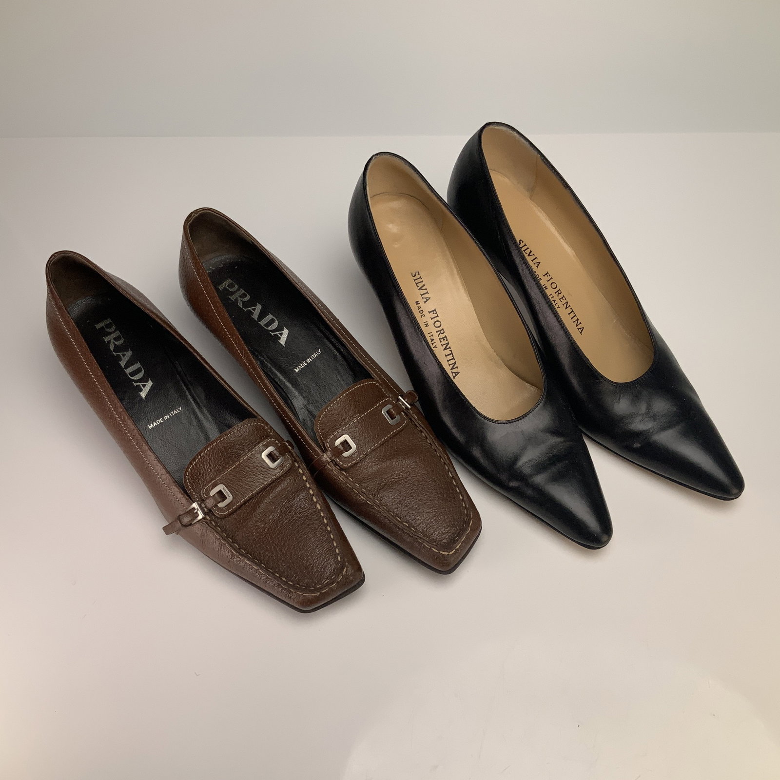 Two Pairs Shoes including Prada and Silvia Fiorentina Leather Pumps (1 of 3)