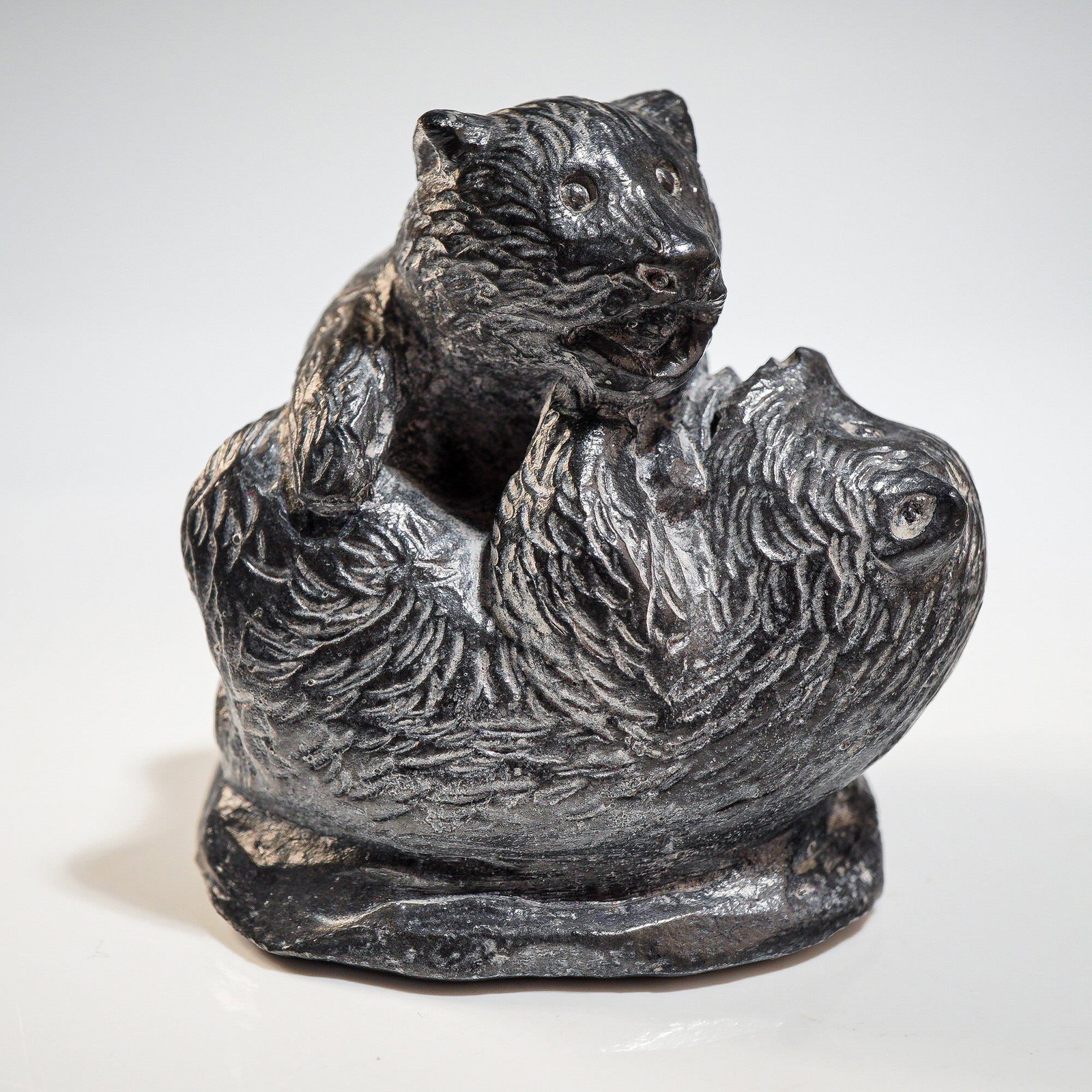 A Wolf Original Soapstone Sculpture of Playing Bear Cubs (1 of 4)