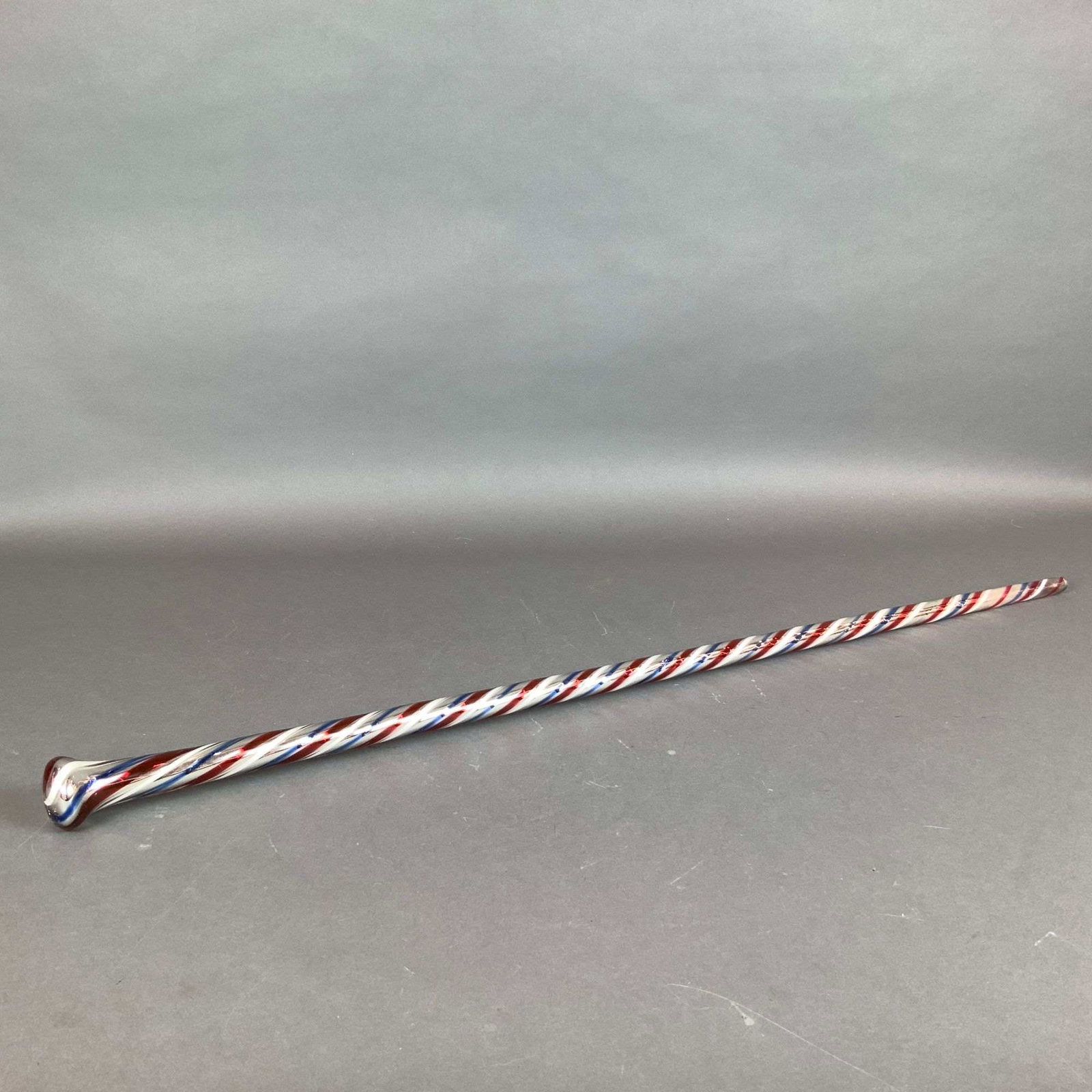 Red, White, and Blue Swirl Glass Parade Cane (1 of 4)