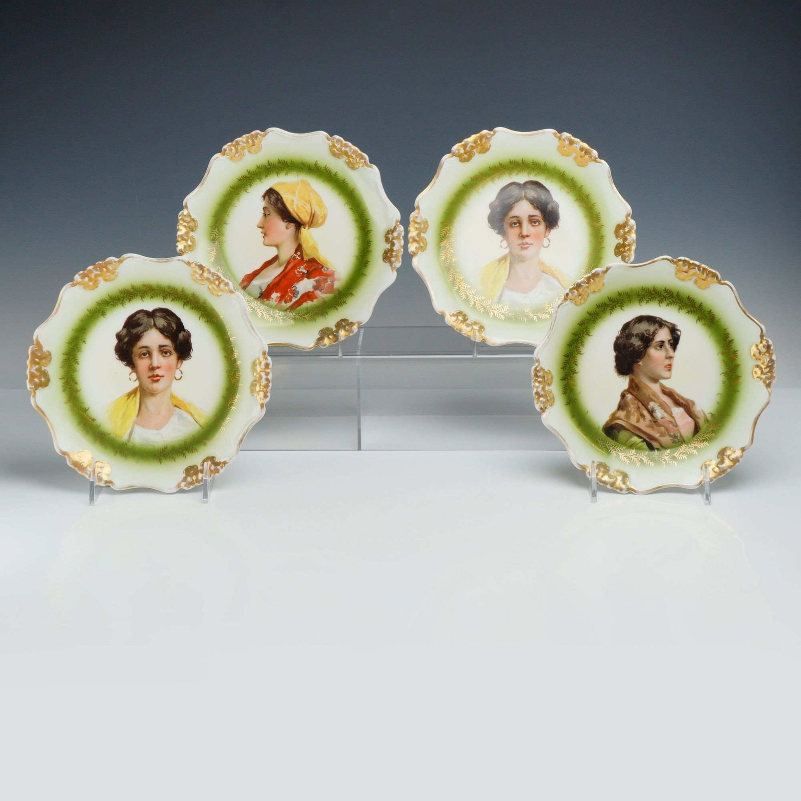 Set of Four Rosenthal RC Bavaria Pensee Porcelain Portrait Plates (1 of 4)