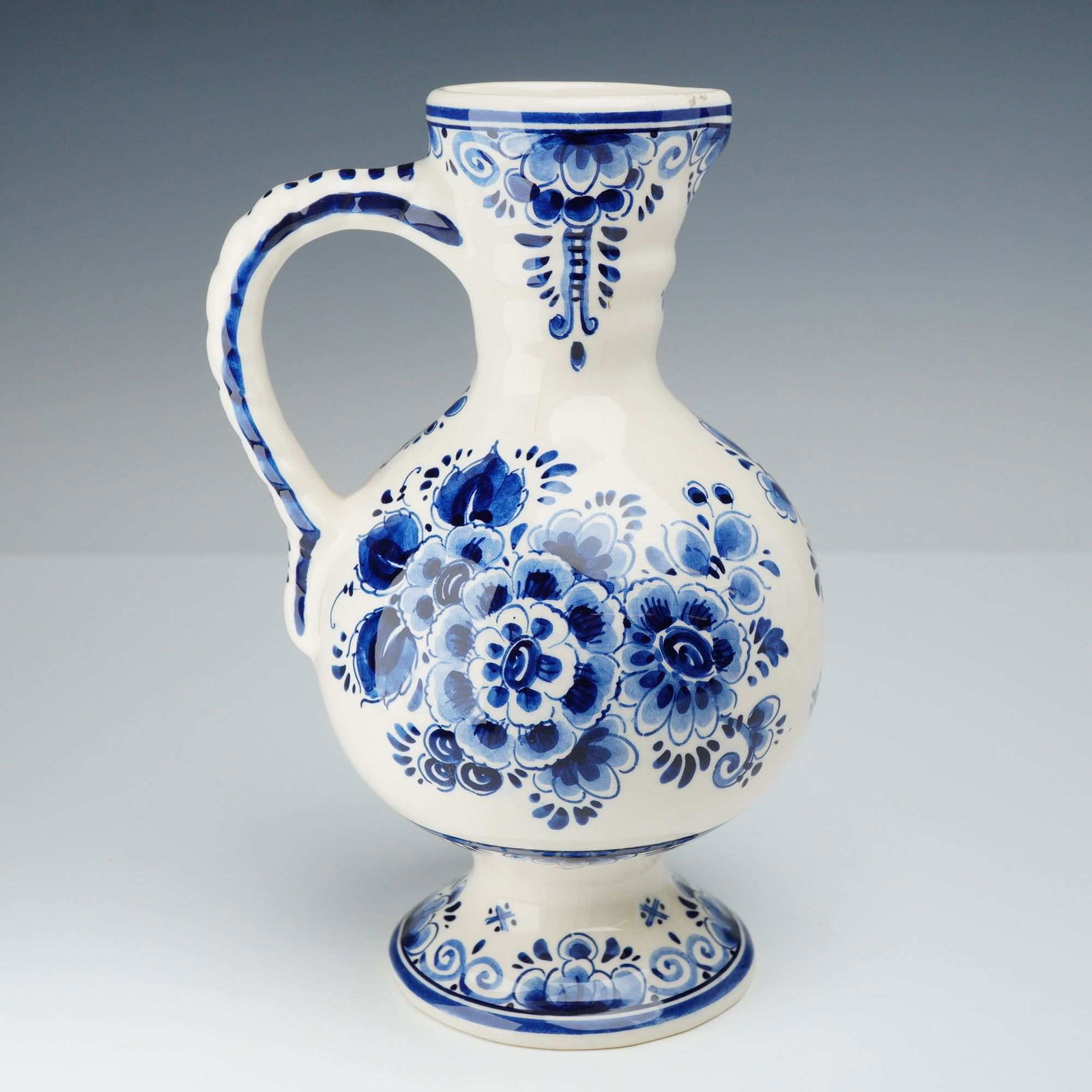 Delfts Blauw Hand-Painted Blue Ceramic Pitcher (1 of 3)