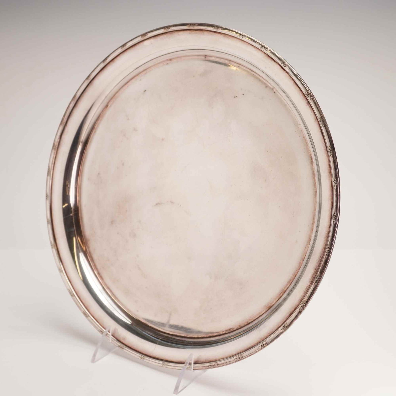 Elkington and Co. Silver Plate Round Serving Tray (1 of 3)