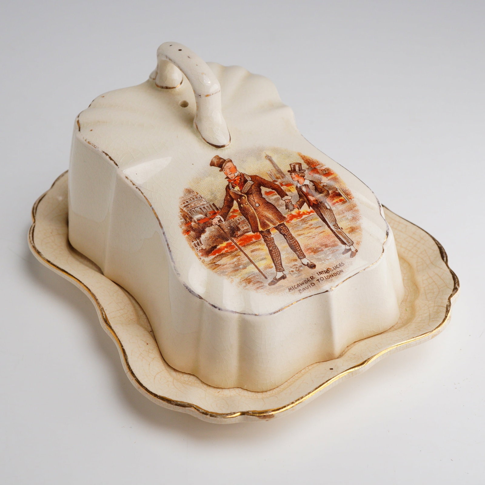 A Lancaster and Sandland Sandland Ware Dickens Ware Covered Butter Dish (1 of 3)