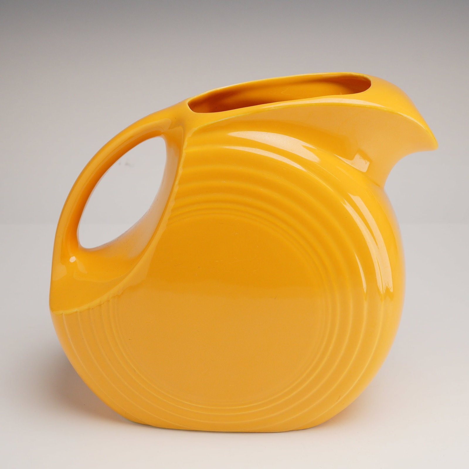 Homer Laughlin Fiesta Ceramic Disk Water Pitcher, Yellow Glaze (1 of 3)