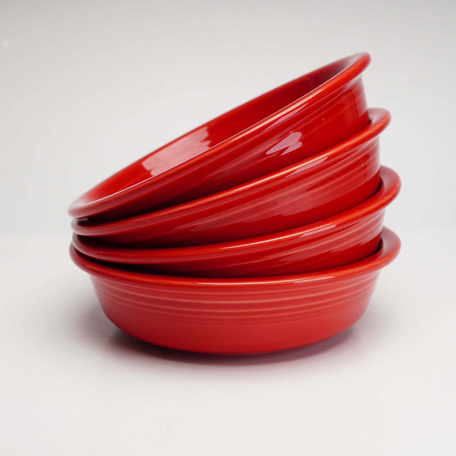 4pc Homer Laughlin Fiesta Scarlet Pasta/Soup Bowls (1 of 3)