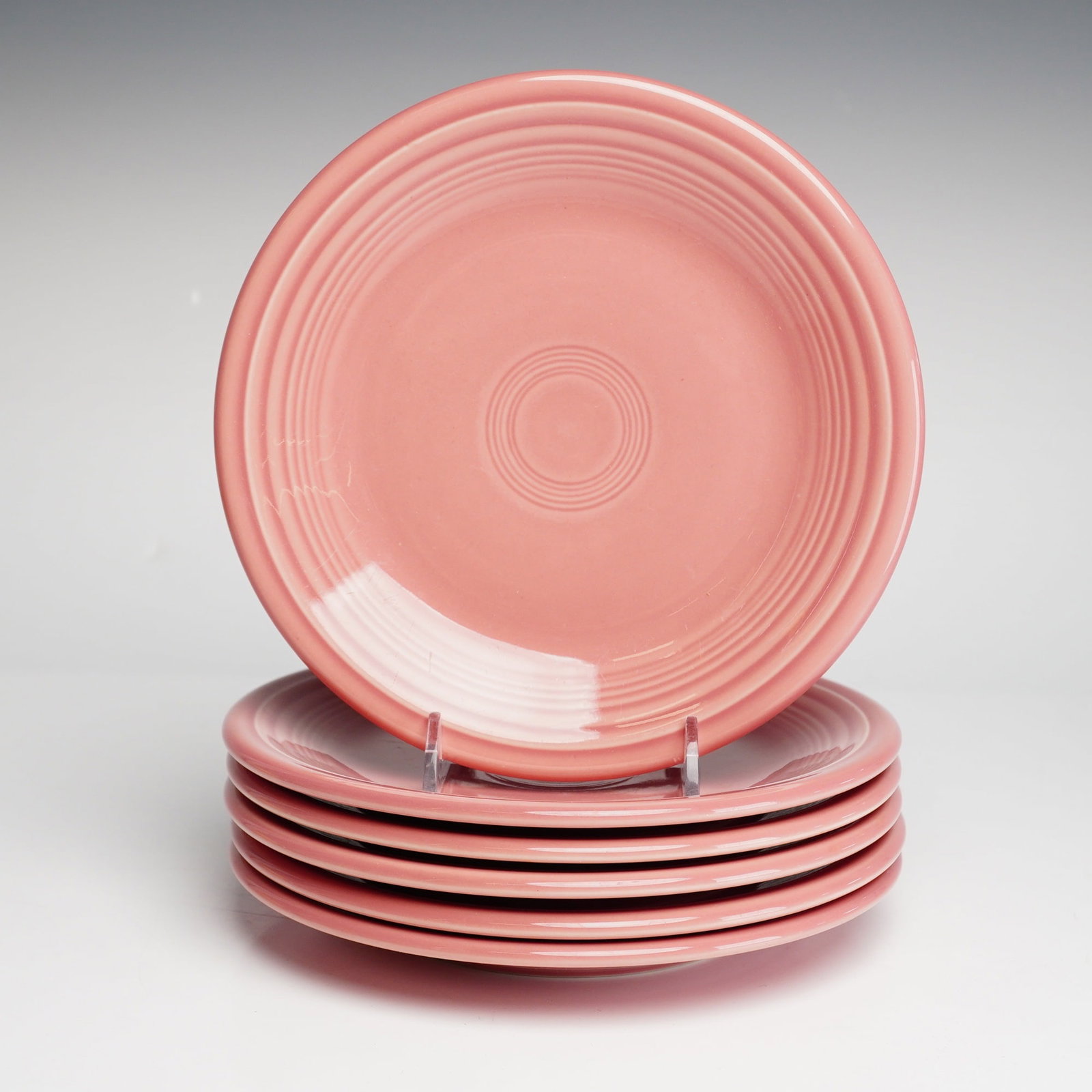 6pc Homer Laughlin China Co., Fiesta Rose, Classic Rim Salad Plates Set (1 of 3)
